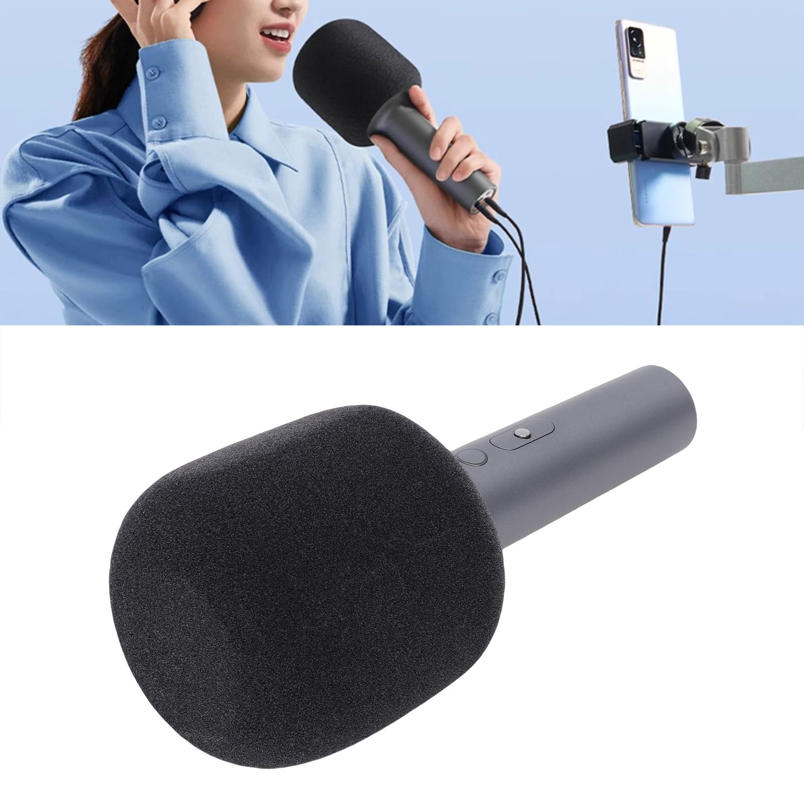 SUNGOOYUE Otros Electrodomésticos Micrófono de Karaoke Dinámico con Batería de 2500 Mah, Amplificador de Voz Portátil para Cantar, Fiesta, Boda, Altavoz, Micrófono Inalámbrico, Inalámbrico de Mano