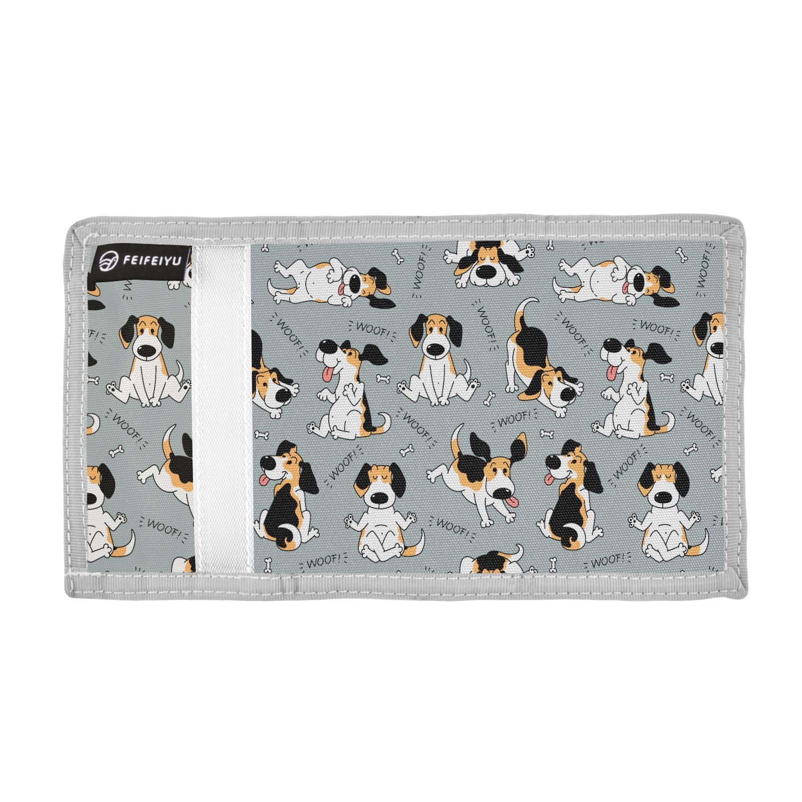 JHKKU Funny Beagle Dog Trifold Wallets for Kids Boys Girls, Outdoor Sports Wallet for Teen, with Zipper Coin Pocket Novelty Purse