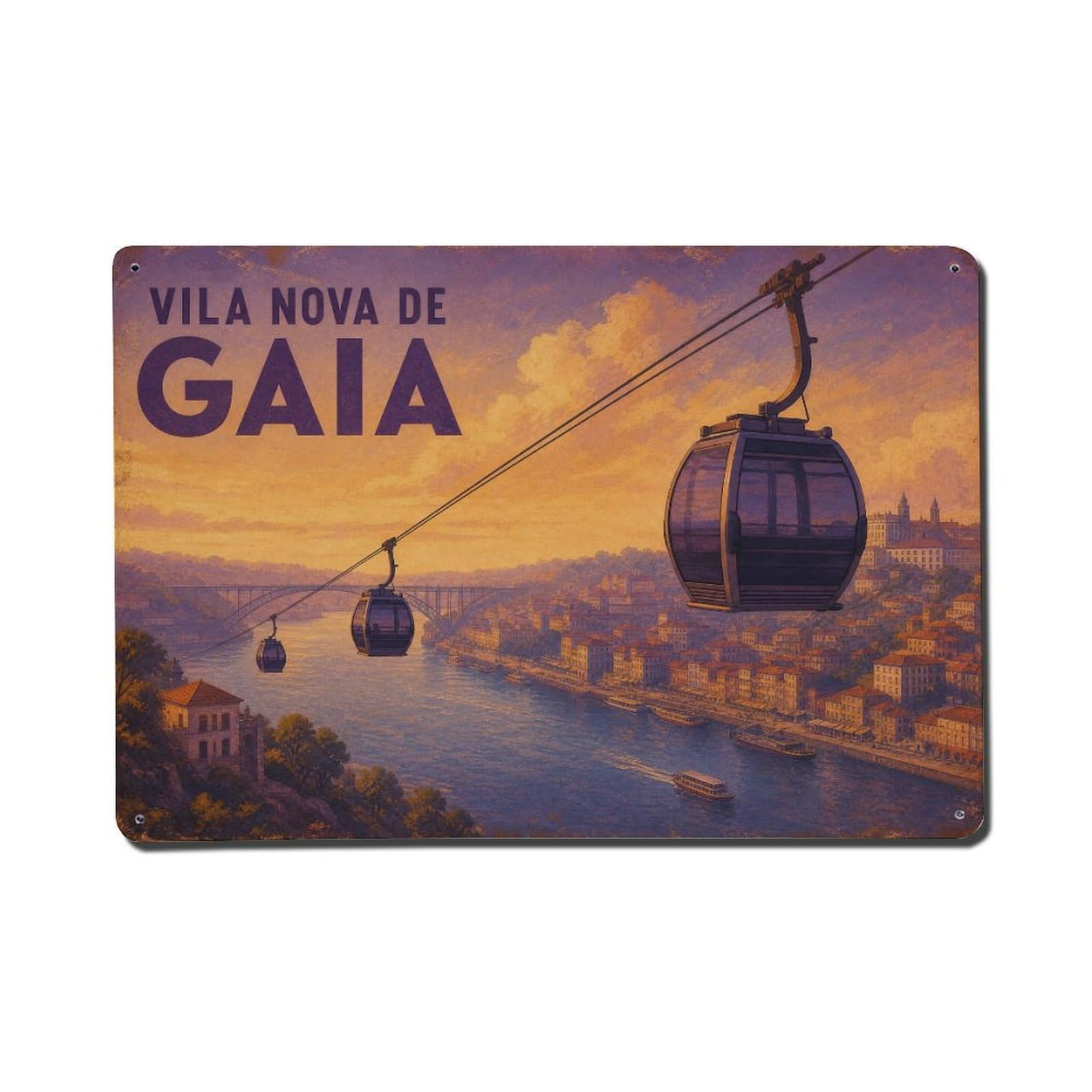 Metal Tin Sign Gaia Portugal Vintage Travel