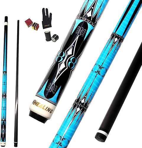 Taco de billar de fibra de carbono, taco de juego con cabeza de 0.465 in, eje de fibra de carbono 100%, taco de billar profesional de 12, 58 pies