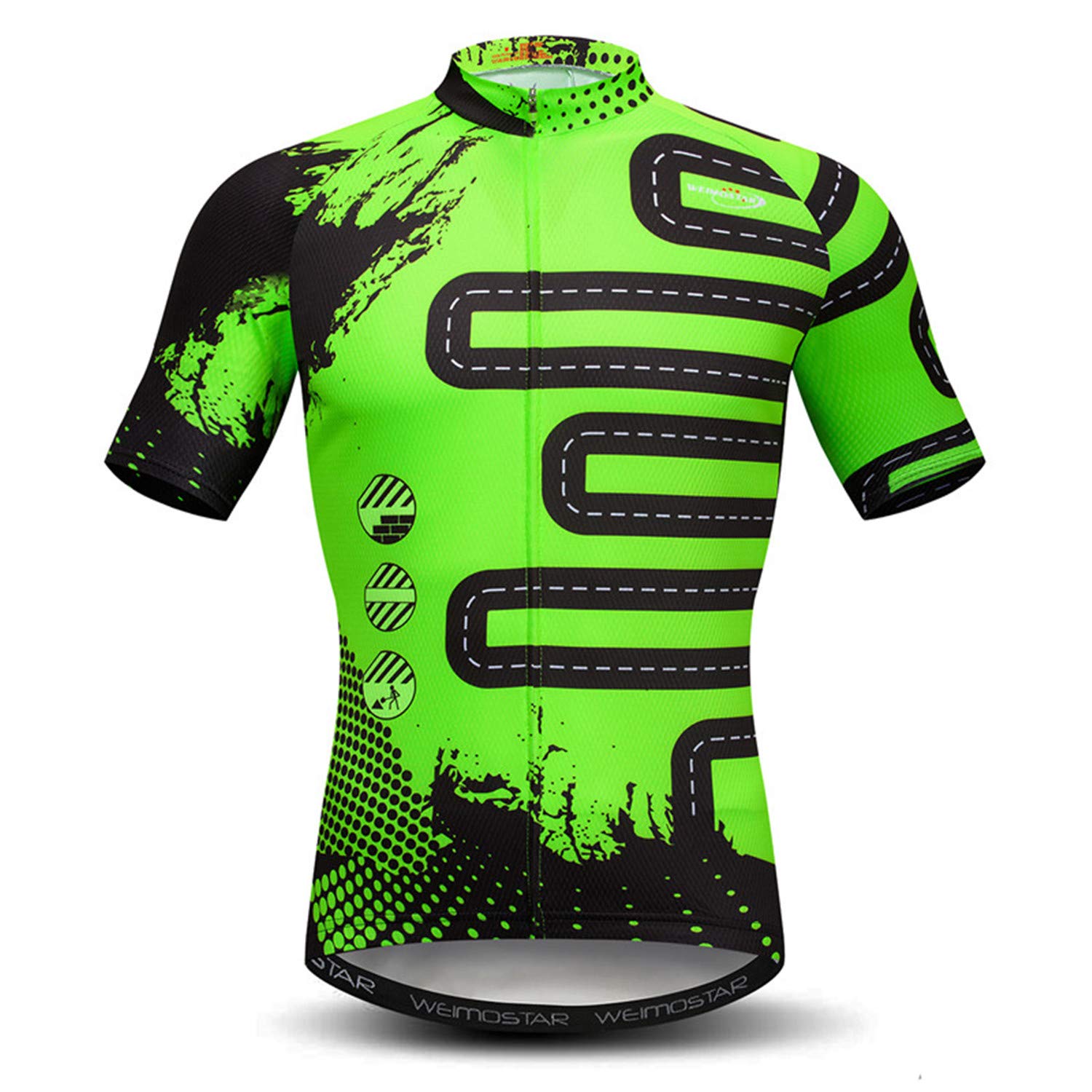 Weimostar Men's Cycling Jerseys Plaid Bike Shirts Short Sleeve Road Biking Jersey for Men Summer Bicycle Wear with 3 Pockets