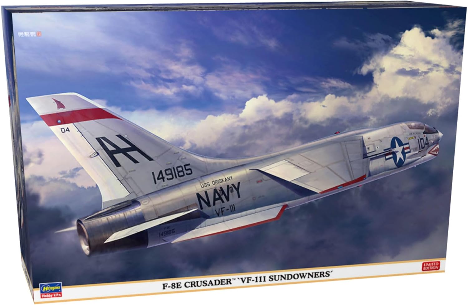 Hasegawa 7524 1/48 F-8E Crusader VF111 Sundowners Model Kit, Multi-Colour