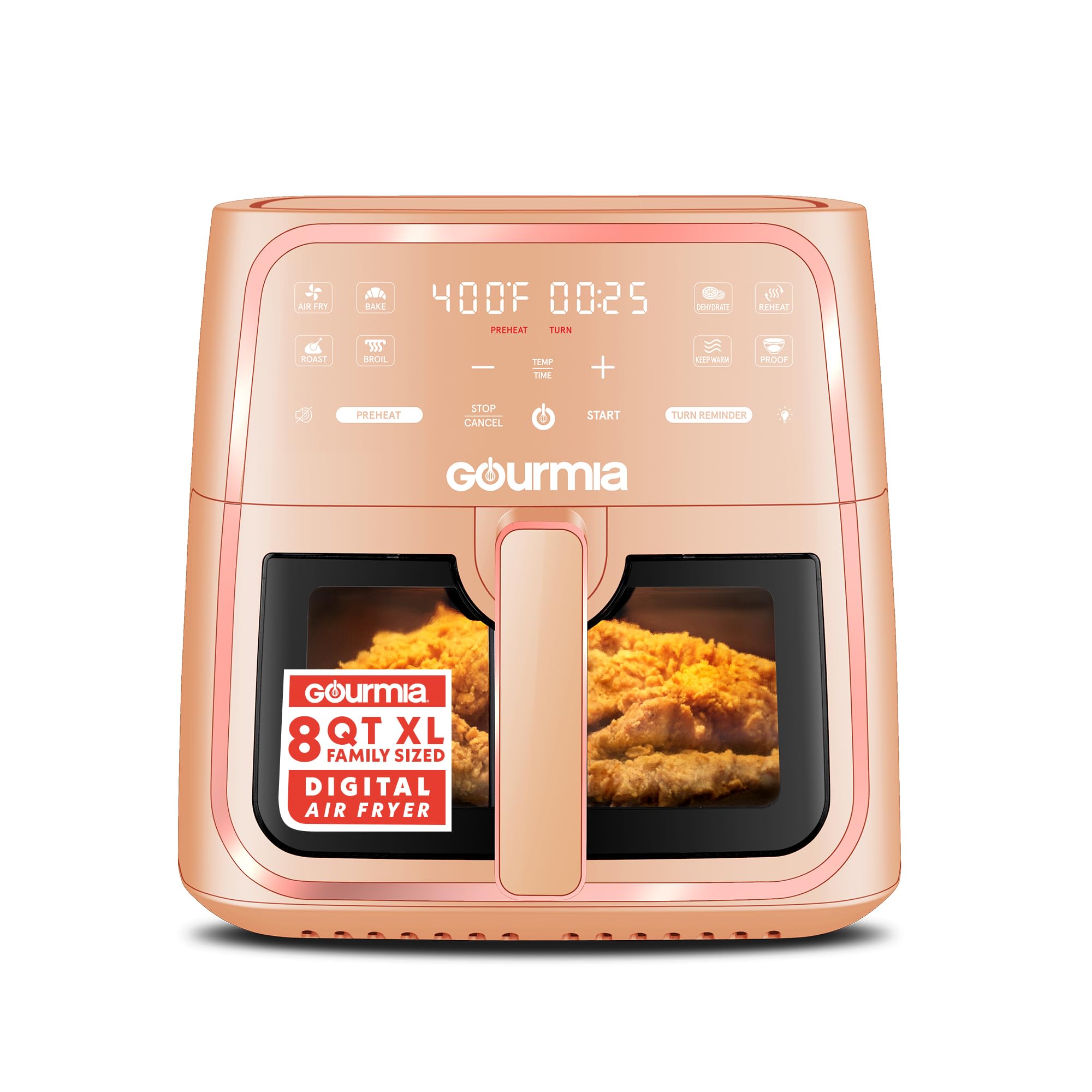 Gourmia 8 Qt Air Fryer Peach
