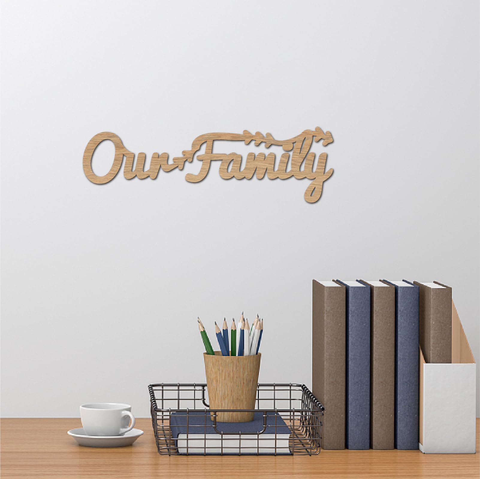 CREATCABIN Our Family-Letrero Madera Cortado Láser,Diseño Flecha,Decoración Pared,Recortes Madera Sin Terminar,Arte Pared,Tilo,Escultura Colgante,Decoración para Pintura,Manualidades,Estar,30x11cm