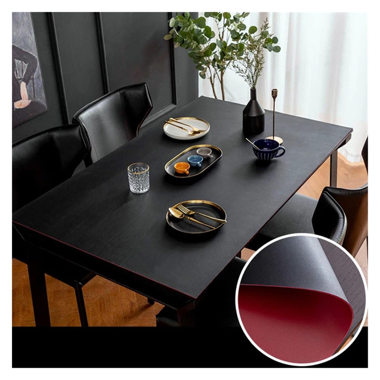 XIUsheUA tablecloth Leather Tablecloth Table Cloth Cover Waterproof Anti-Scald Anti-Oil Restaurant Large Protector Mat Can Be Used On Both Sides(F,80x180cm 31x71in)