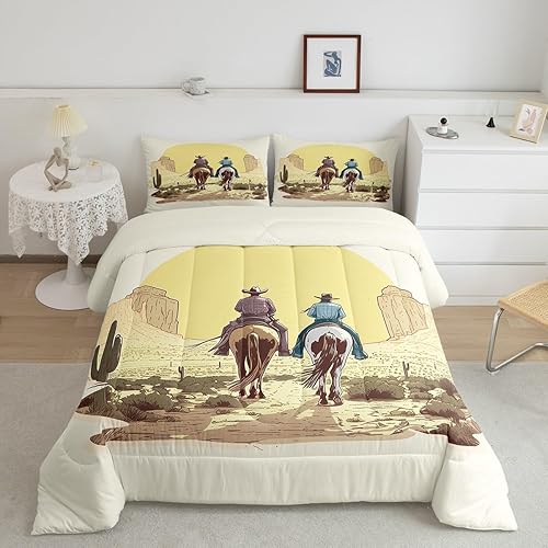 Miniatura 7 de Juego de edredón de vaca para niños, ropa de cama occidental de vaca de leche completa, vaquero, granja, campo, ilustración dibujada a mano, juegos