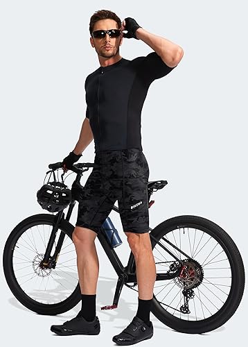 Miniatura 6 de Bikewa - Pantalones cortos de ciclismo para hombre, con acolchado 3D, para ciclismo de carretera o montaña, FPU 50+, bolsillos con cremallera