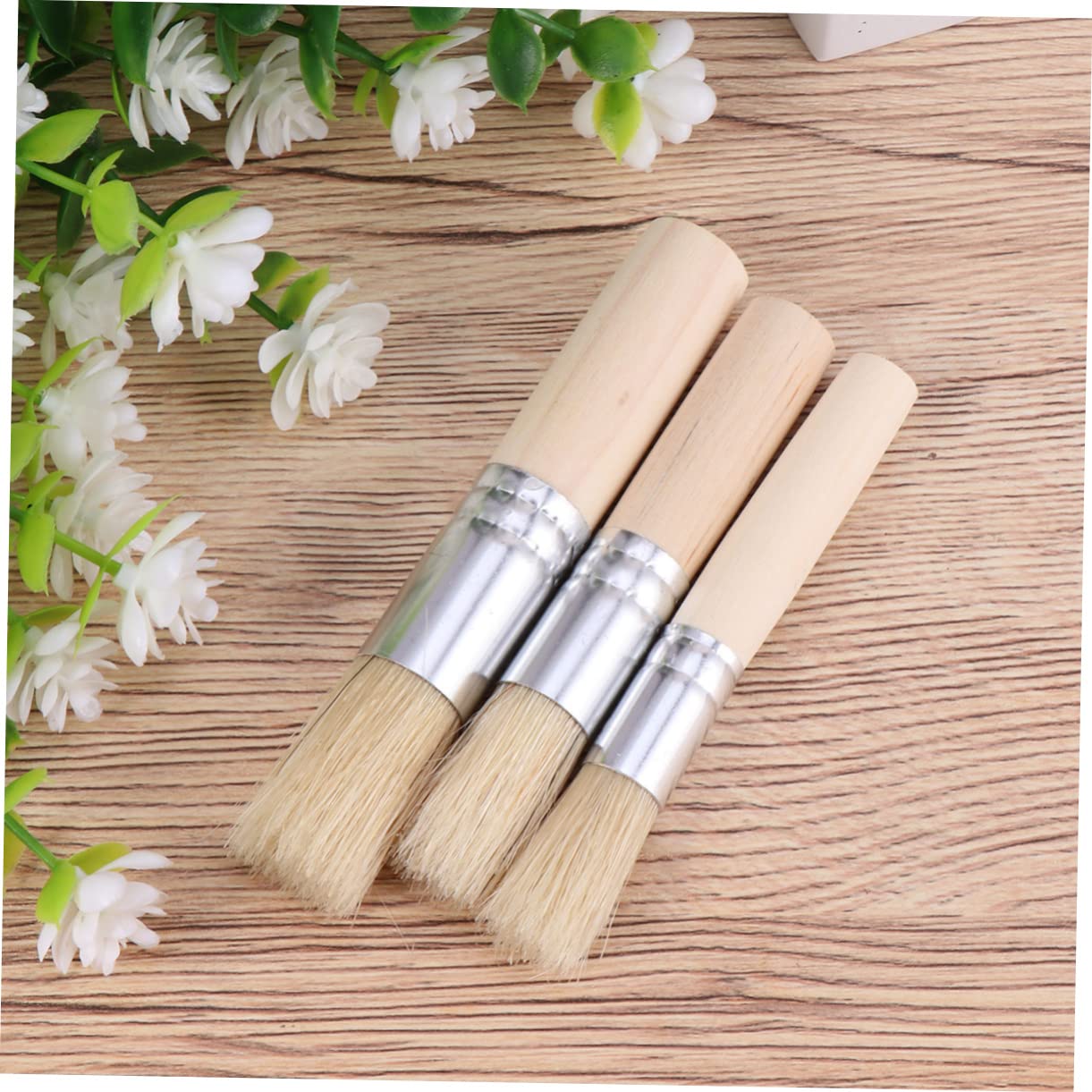LIFKOME DIY Art Crafts Painting Tools 3 Pcs Stencil Brush Set Oil Watercolor Painting Supplies Comfortable Handle