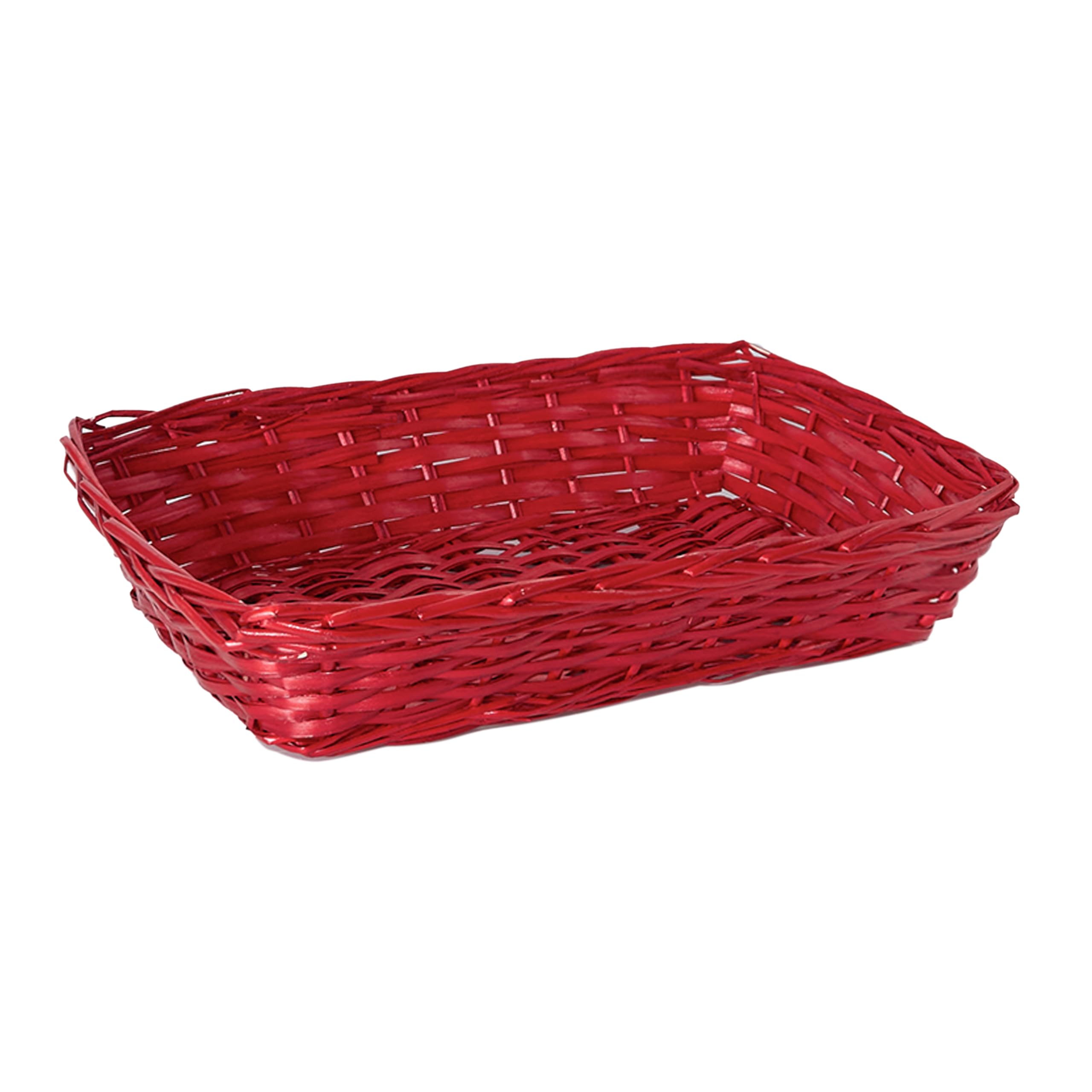 greenleaves Set of 10 Red Wicker Hamper Trays, Large Gift Basket Trays