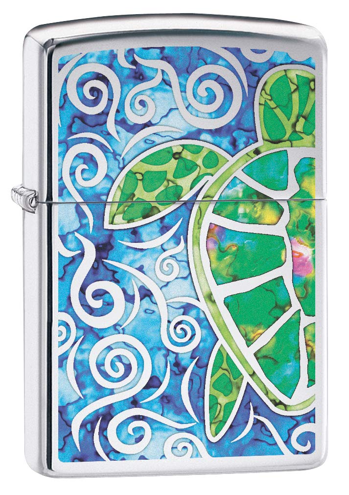 Zippo Lighter: Fusion Sea Turtle - High Polish Chrome 79803