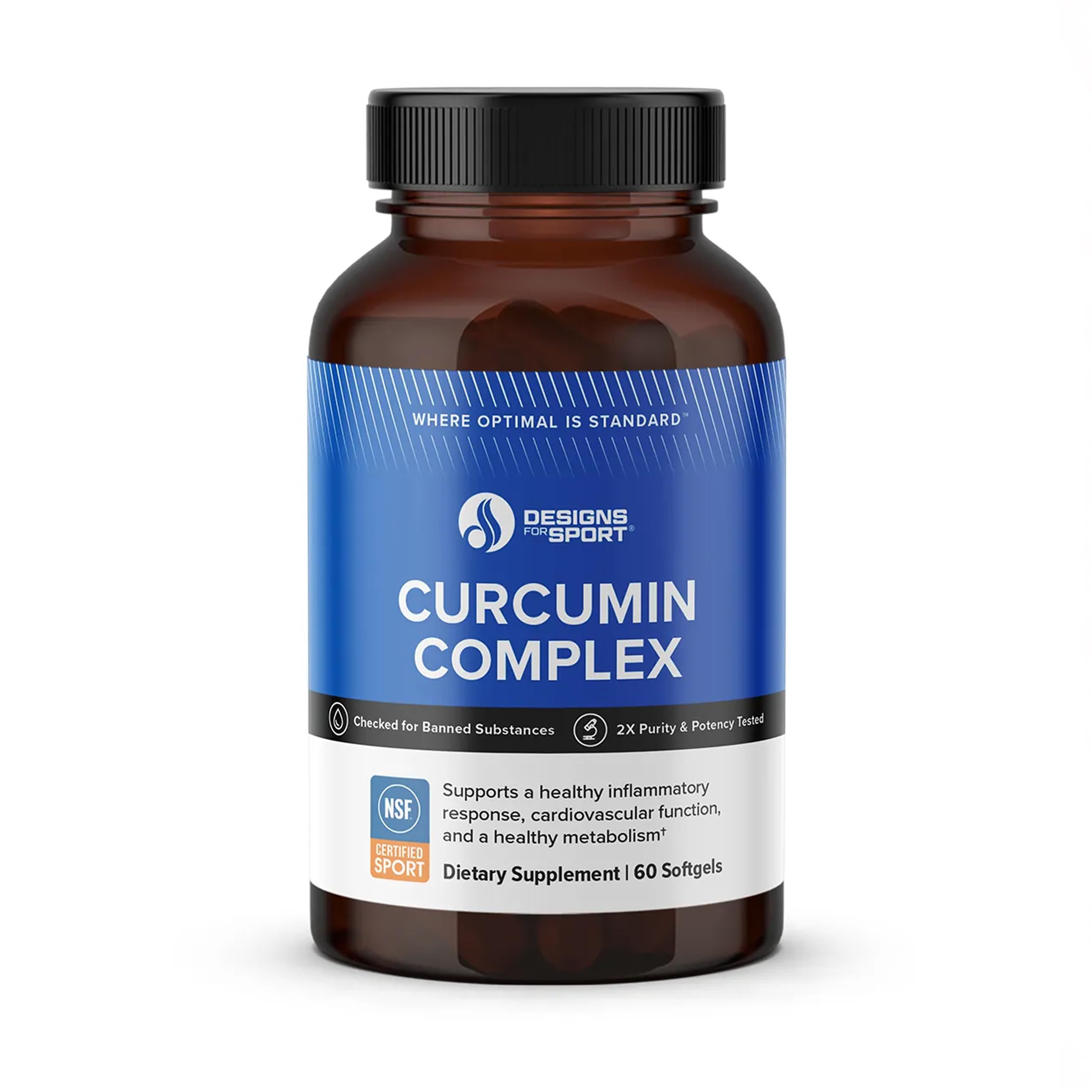 Designs for Sport Curcumin Complex, Supports Muscle Health, 60 Softgels