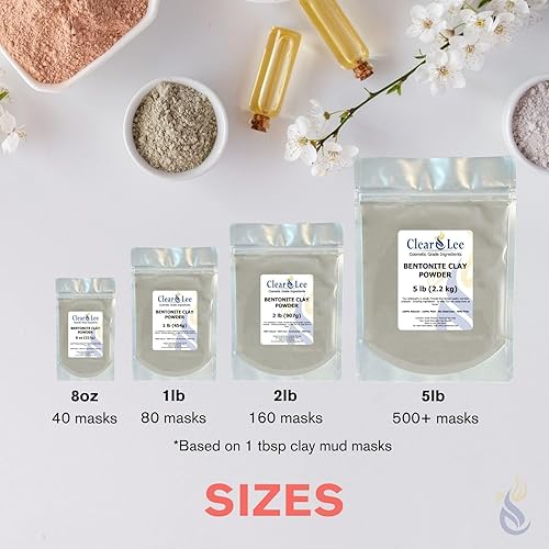 Miniatura 7 de Arcilla de bentonita polvo de grado cosmético, polvo natural 100% puro, ideal para desintoxicación de la piel, rejuvenecimiento y más, cura la piel