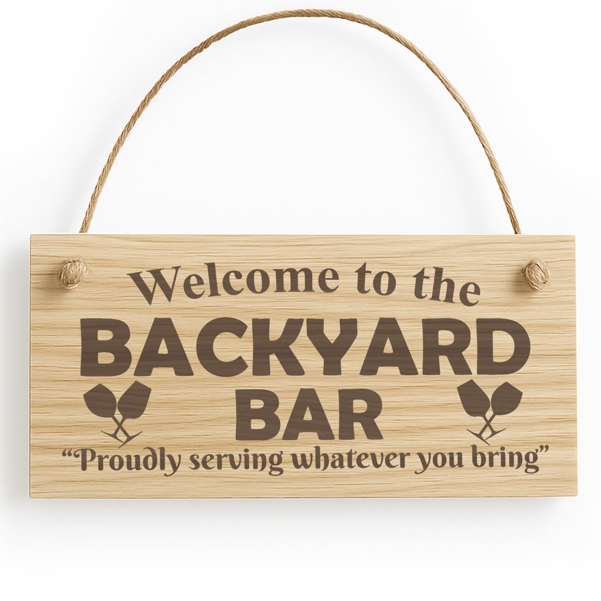 Red Ocean Backyard Bar Sign Engraved Wood Garden Sign Pub Bar Sign Alcohol Gifts For Men