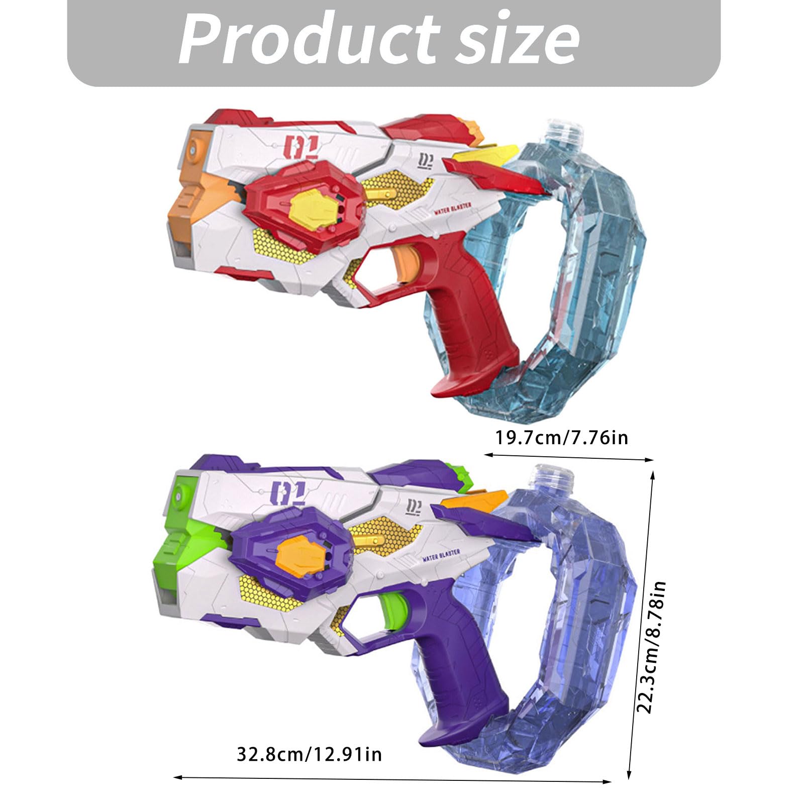 Mechanisches, automatisch abfeuerndes Wasserpistolen Spielzeug mit LED Licht und Tanks mit großem Fassungsvermögen für Outdoor Aktivitäten für Kinder Automatische Pistolen