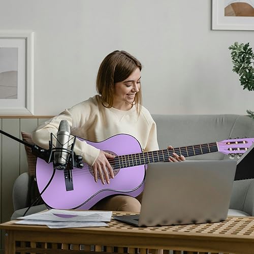 Vista 76 de ADM - Guitarra acústica para principiantes de 30 pulgadas, cuerdas de nailon, guitarra de madera para niños y estudiantes, lecciones en línea