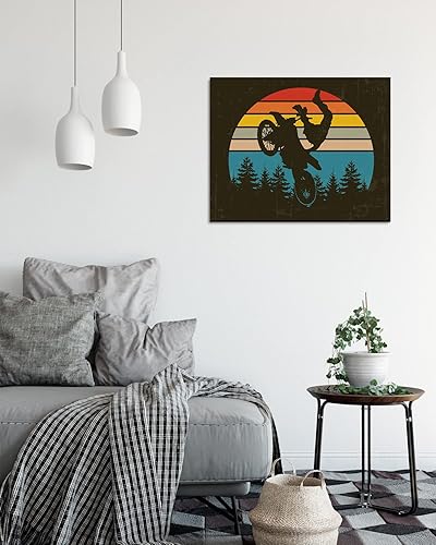 Miniatura 2 de Govivo Motocross Bedroom Decor - Wall Art for Teen Boys Bedroom - Motor Bike Home Decor - Moto cross Accessories - Kids Dirt Bike Room Decor - 30x24