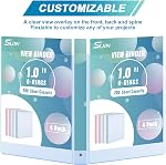 1'' 3-Ring-Binder with Pockets, 200 Sheets Capacity, 1 inch Binders fits 11" x 8.5" US Letter Size, Assorted 4 Pastel Colors - Ideal for School, Office, and Home Use (1 inch)