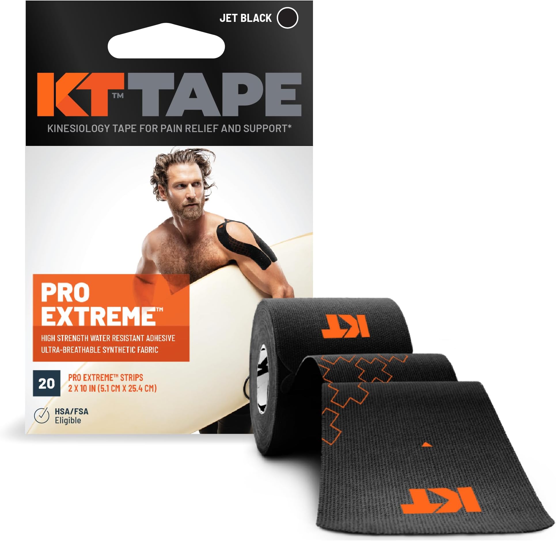 Pro Extreme 20 - Kinesiology Tape - Synthetic Performance Kinesiology Tape waterproof Pre Cut - Stronger and more resistant adhesion - Waterproof- 4 to 7 Days of Support - Reflective Safety