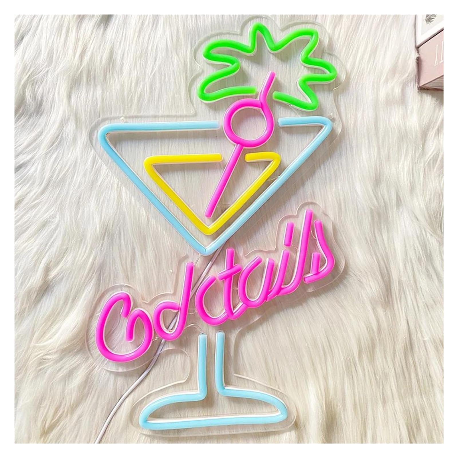 néon signe Enseigne Lumineuse Cocktail À Intensité Variable Pour Cocktails, Bars, Pubs, Boîtes De Nuit, Décoration Murale, 25cmx40cm