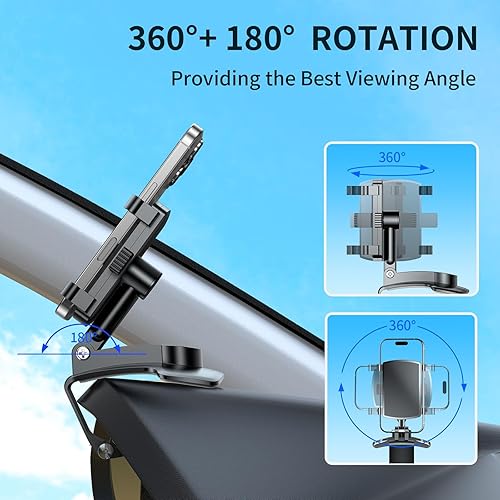 Miniatura 3 de Soporte universal de teléfono para tablero de instrumentos de 360, soporte giratorio multifuncional para viseraretrovisor para teléfonos de 4 a 7