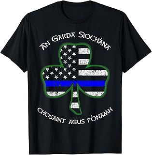 Irish Police Shamrock T-Shirt Gaelic Police Saying