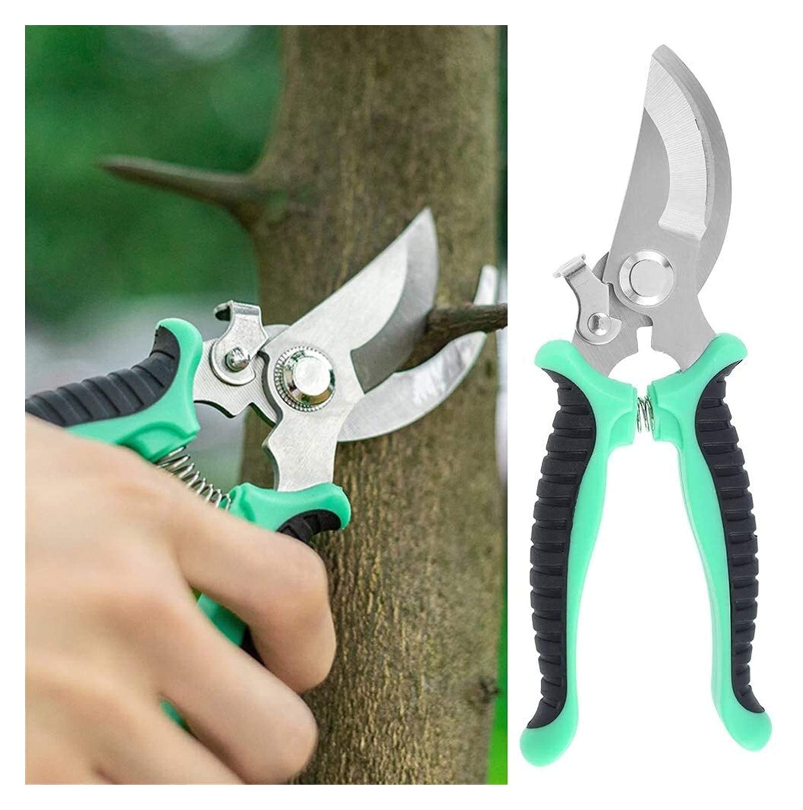 MRKU Forbici da Giardino Professionali per potatura, cesoie per potatura, Forbici Multifunzione con Molla di Ricambio per Rami, steli, Piante in Vaso e Fiori 4 Pezzi