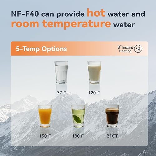 Miniatura 6 de NatureFlow Encimera de filtro de agua de ósmosis inversa F40, filtraciones RO de 10 etapas y remineralización natural, temperatura caliente y