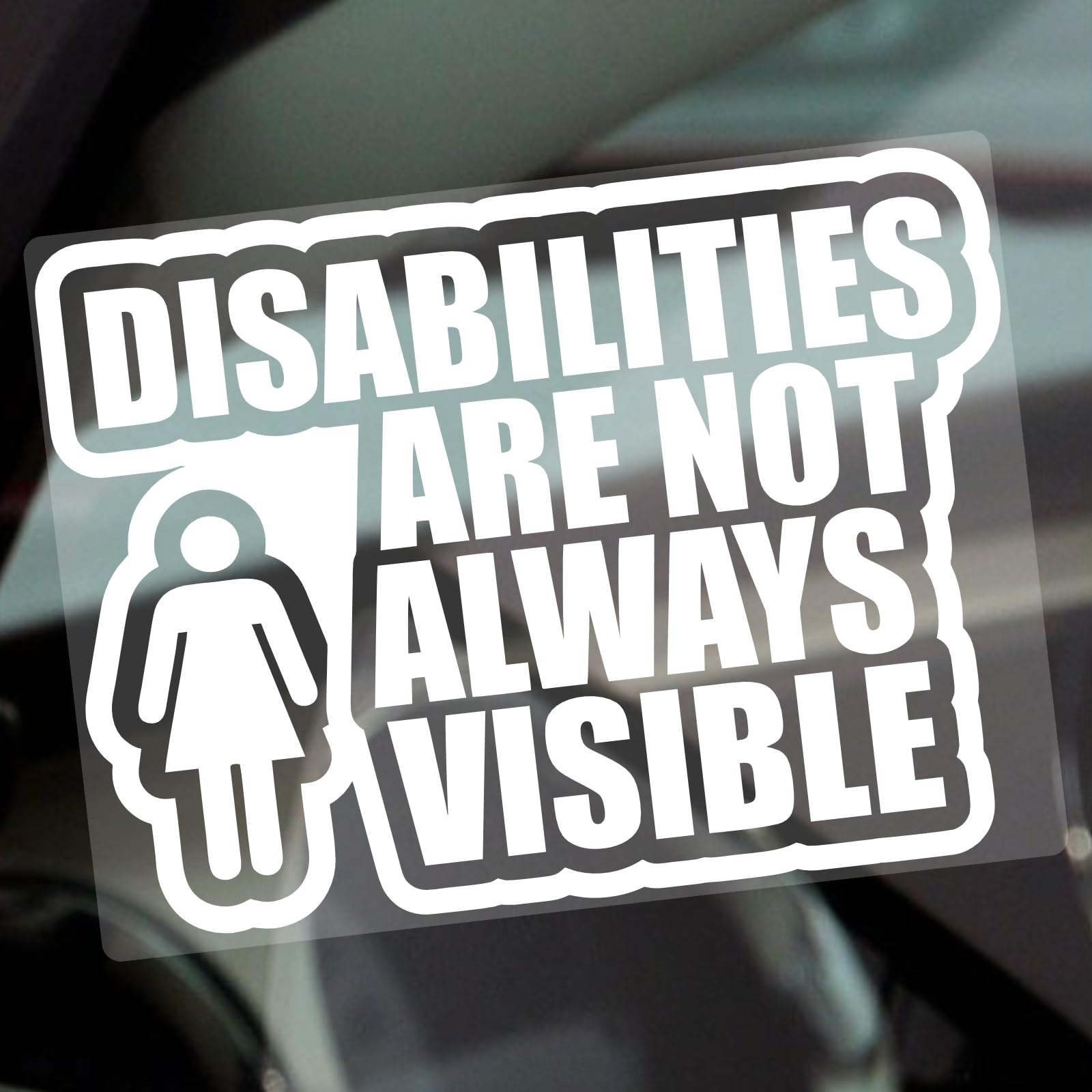 Platinum Place Women's Inside Window To Face Outwards 1 X D89 Sticker Disabilities Are Not Always Visible Disabled Disability Awareness Sign Window Car Vehicle Wheelchair Motability Badge Label (, 185Mm X 135Mm)