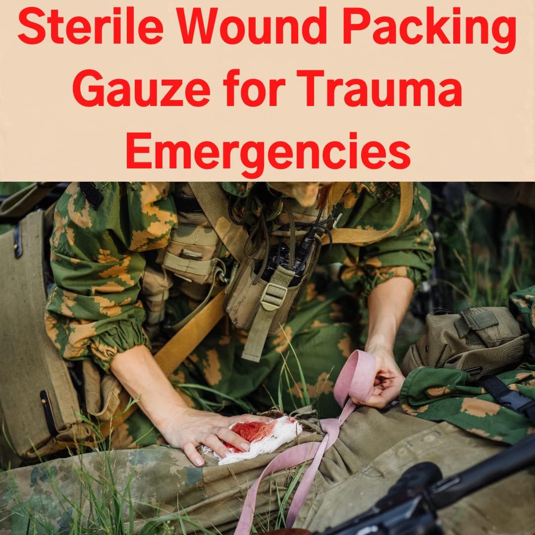 Hemostatic Chitosan Z-Fold Sterile Gauze 7.5 cm x 180 cm (3 inches x 5.9 ft) for Bleeding Emergencies