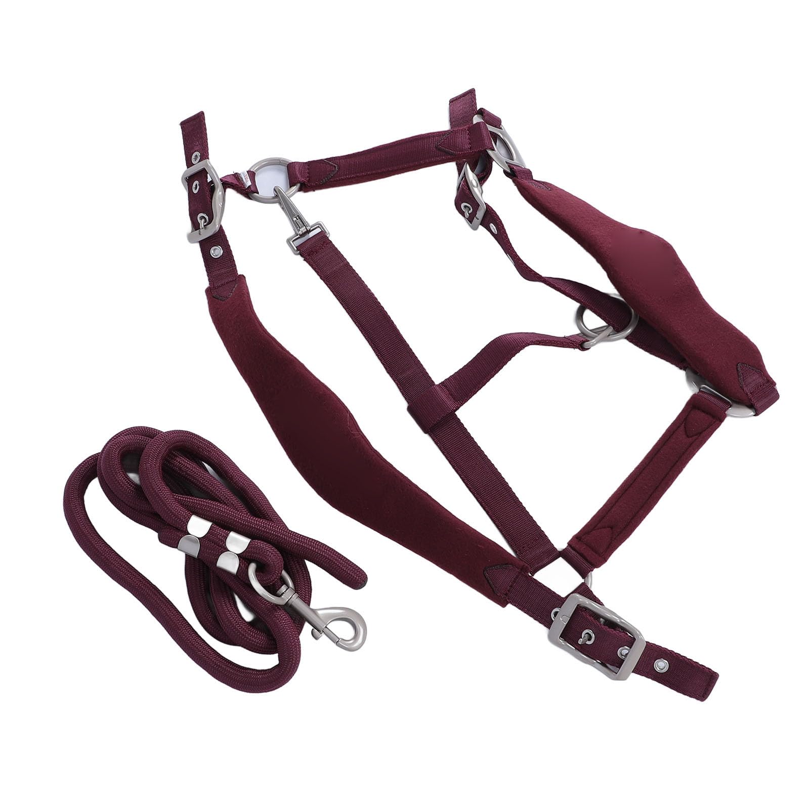Cabestro para Caballos, Acolchado Ajustable de Poliéster, Juegos de Cabestro y Cuerda de Plomo Antifricción para Caballos, y Cuerda de Plomo para con Correa de 2 M para Entrenamiento Uso