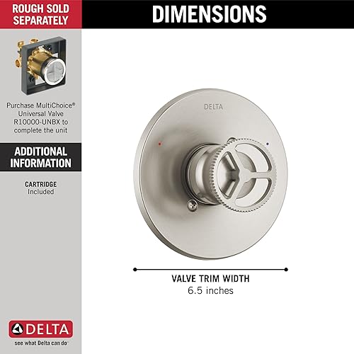 Miniatura 3 de Delta Faucet Trinsic T14058-SS - Kit de moldura de válvula de ducha para sistemas de ducha y grifos de ducha de níquel cepillado, repuesto de mango