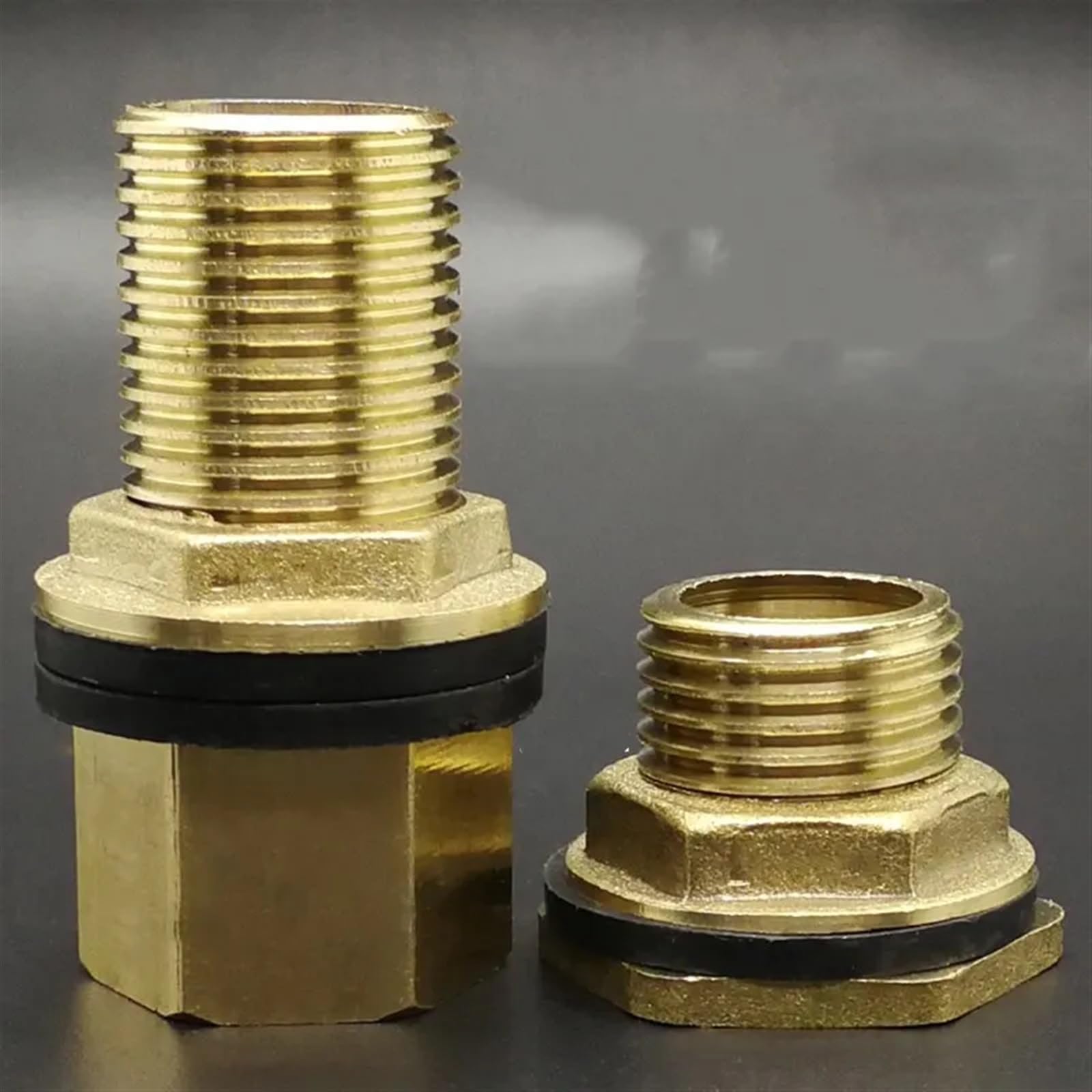Varios Conectores de Acoplamiento de tubería de mamparo for Tanque de Agua de latón Macho de 1/2", 3/4" y 1", Adaptador for Orificio de Drenaje for jardín doméstico(04-40mm)