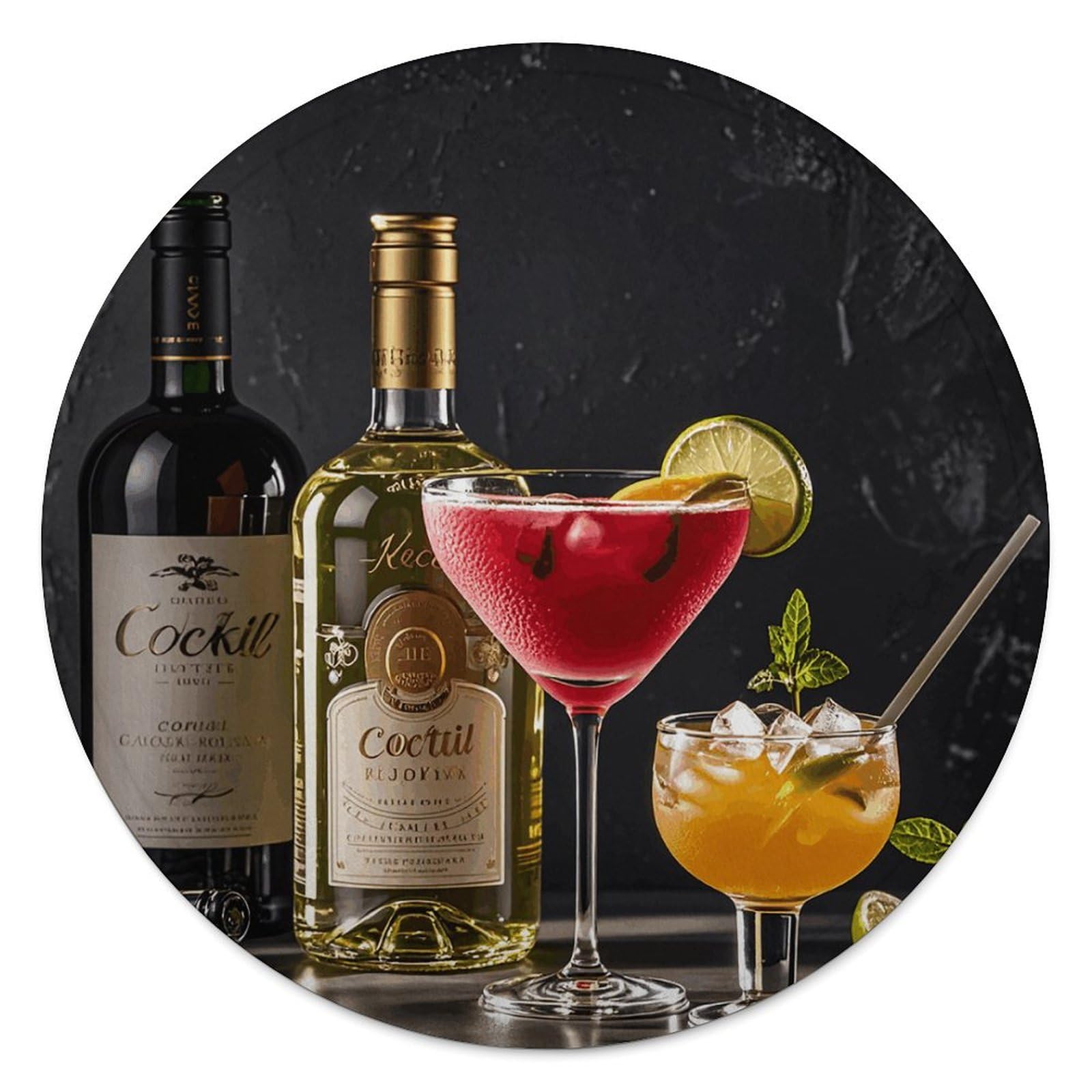 Couverture ronde bouteilles de vin pour confort de chaise et yoga