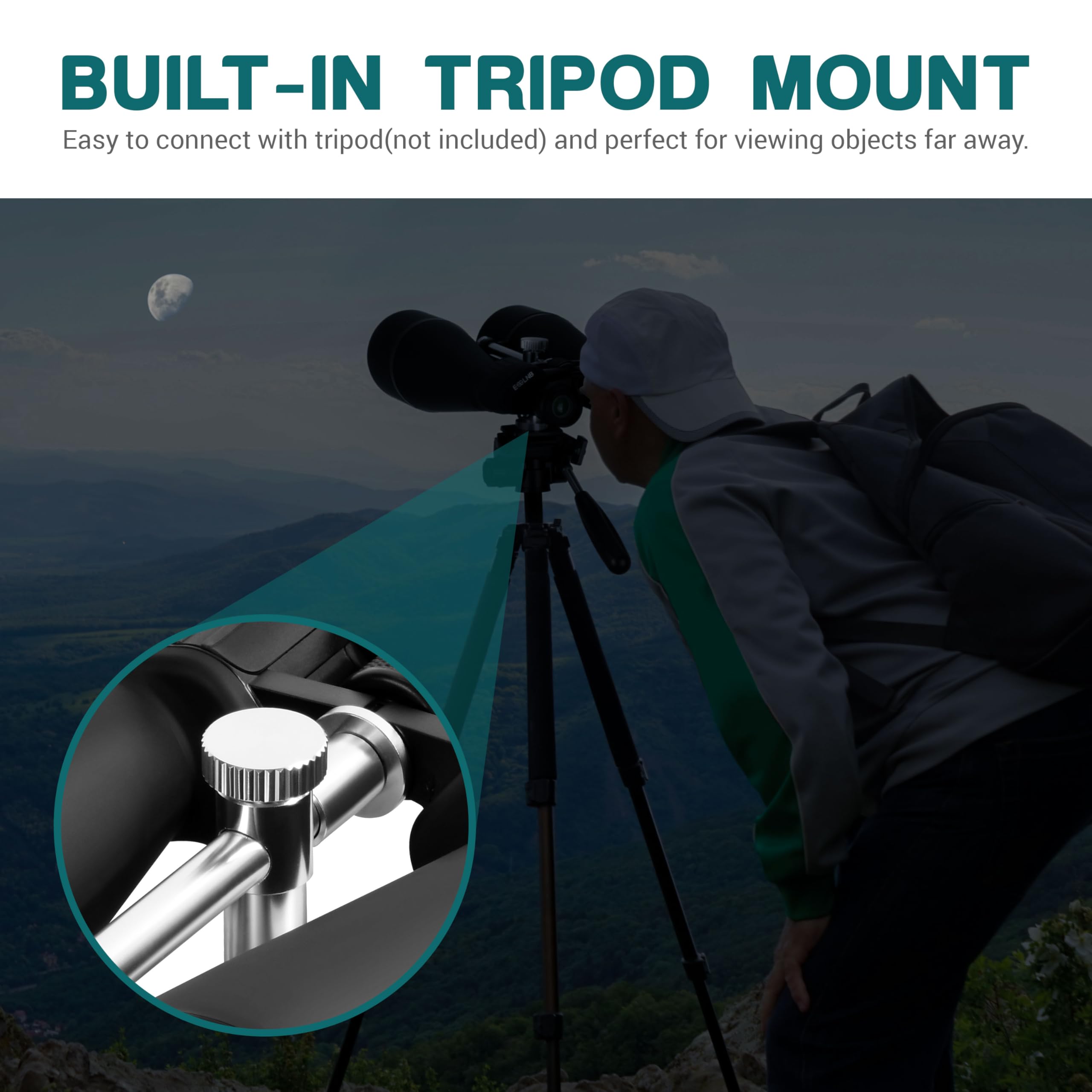 ESSLNB 15-30X80 Zoom Astronomie Ferngläser mit integriertem Stativanschluss Riesen Ferngläser mit Smartphone Adapter und Tasche für Sternbeobachtung Vogelbeobachtung und Jagd