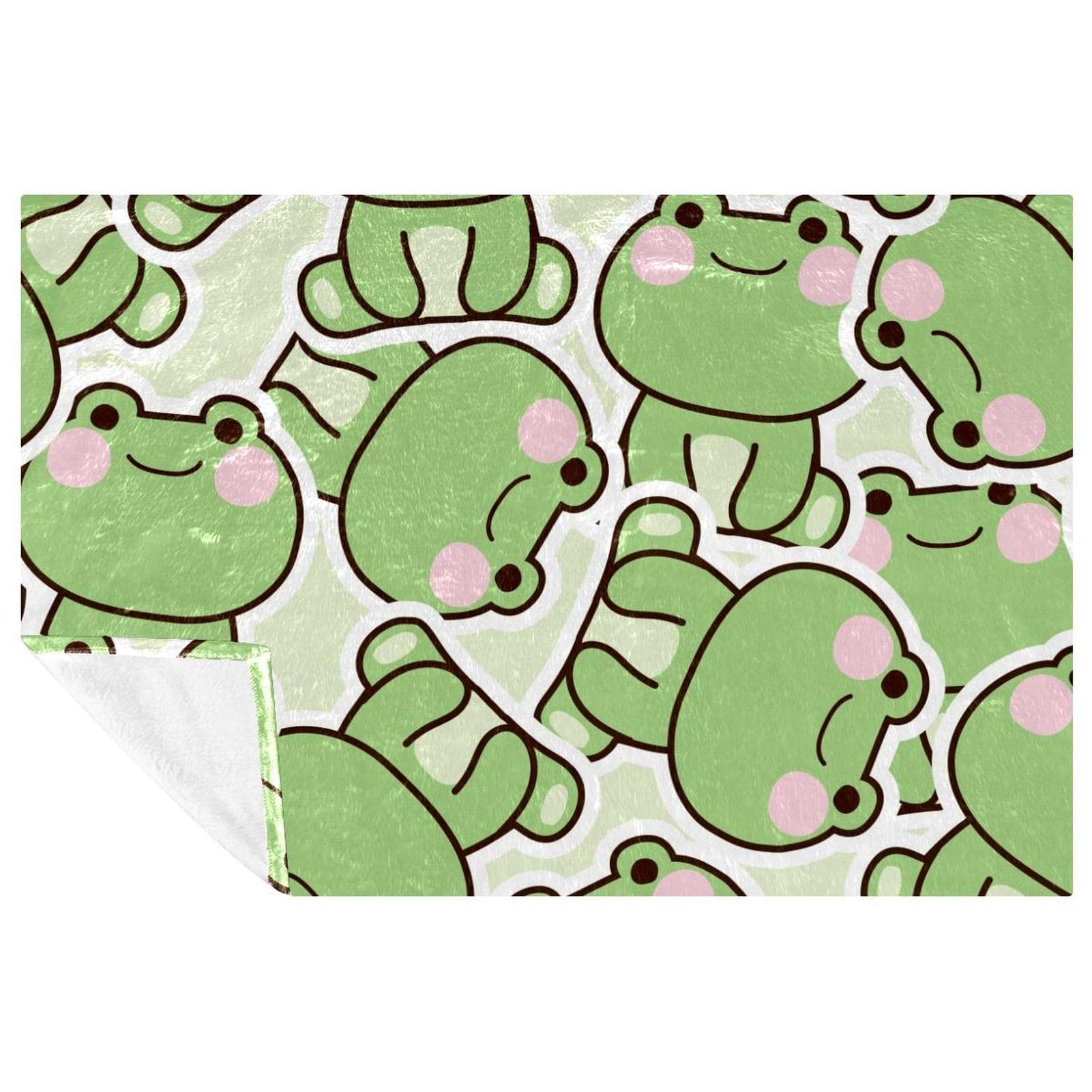 Couverture lit enfant douce et chaude motif grenouille pour soirées fraîches
