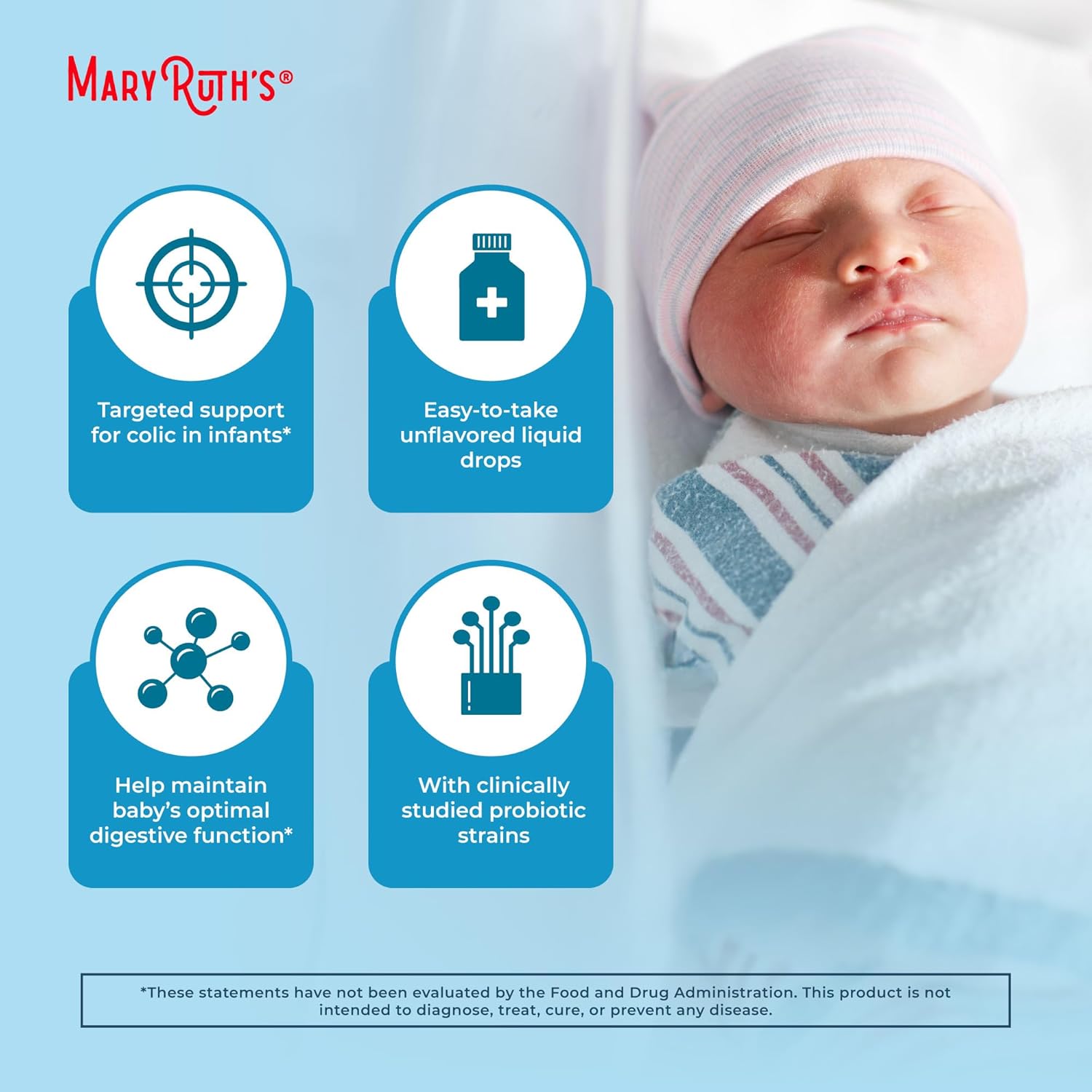 MaryRuth Organics Baby Probiotic Drops | Liquid Precision Probiotics for Digestive Health | Colic Calm | Occasional Colic Baby Relief | USDA Organic | Vegan | Baby Essentials| 30 Servings - Image 6