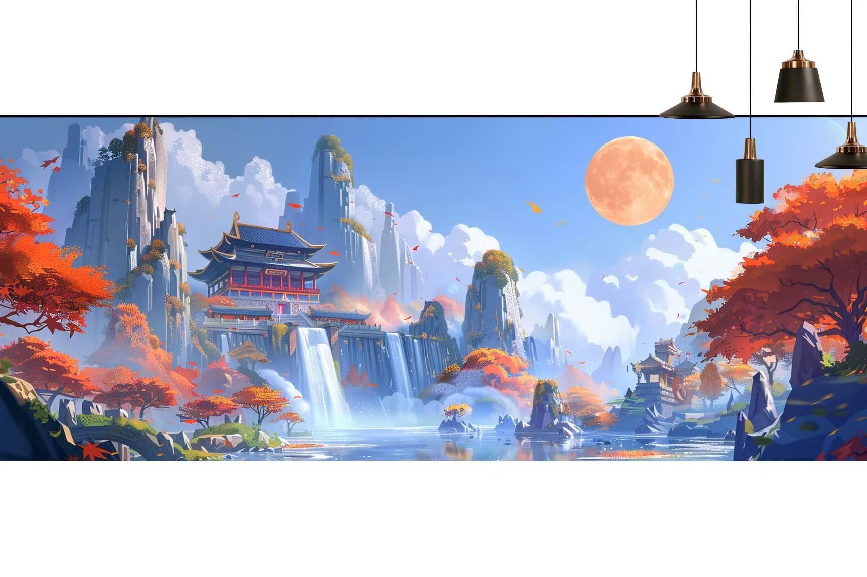 Japon Diamond Painting Cascade Diamond Painting Enfant Broderie Kit Complet, 5D Peinture Diamant Point de Croix Cristal Artisanat,DIY Tableau Strass Diamant Canevas Débutant Kit, Gifts 60x180cm M702