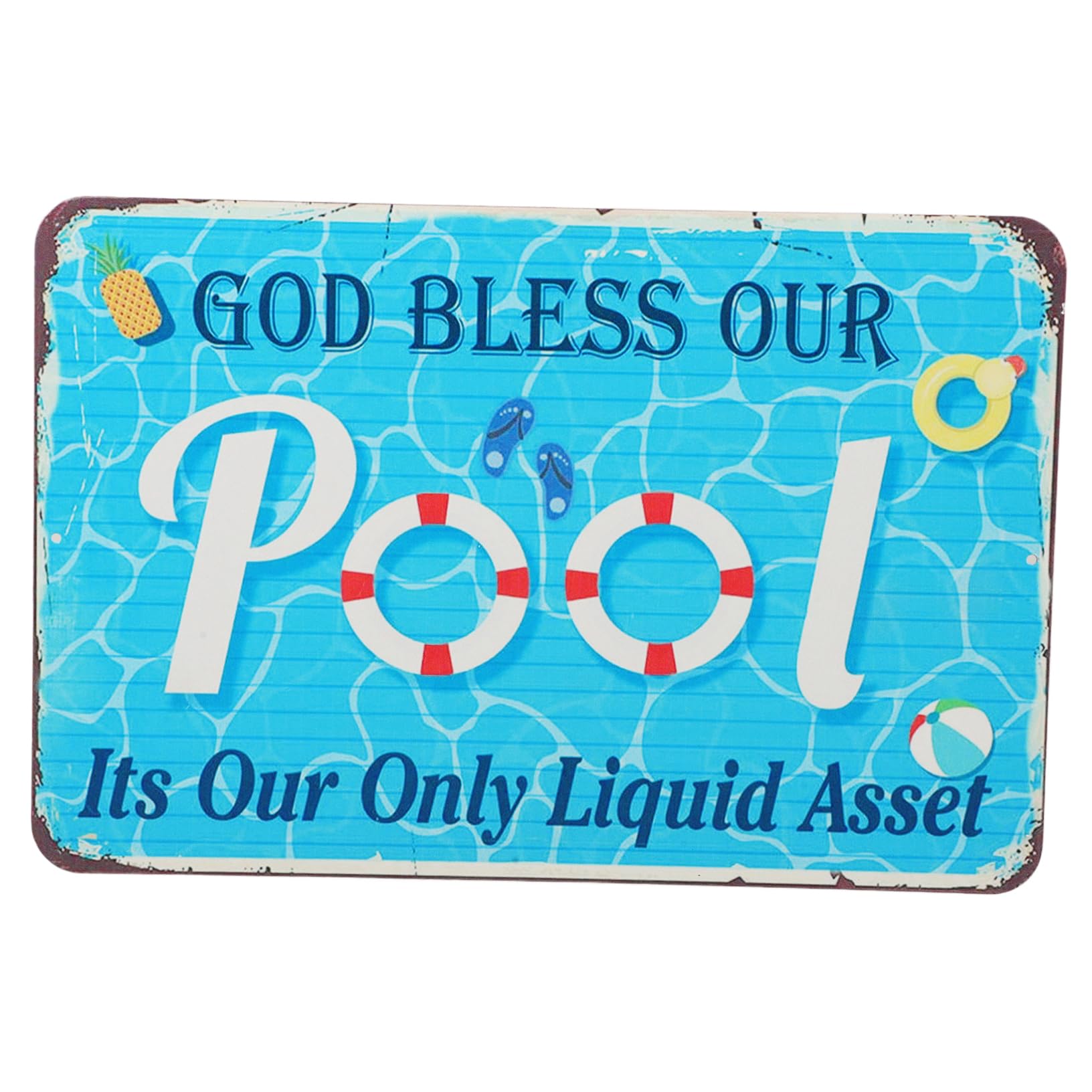 YARNOW Outdoor Summer Decor Metal Pool Slogan Sign Swimming Pool Safety Reminding Wall Decor Waterproof Metal Swimming Sign Ornament