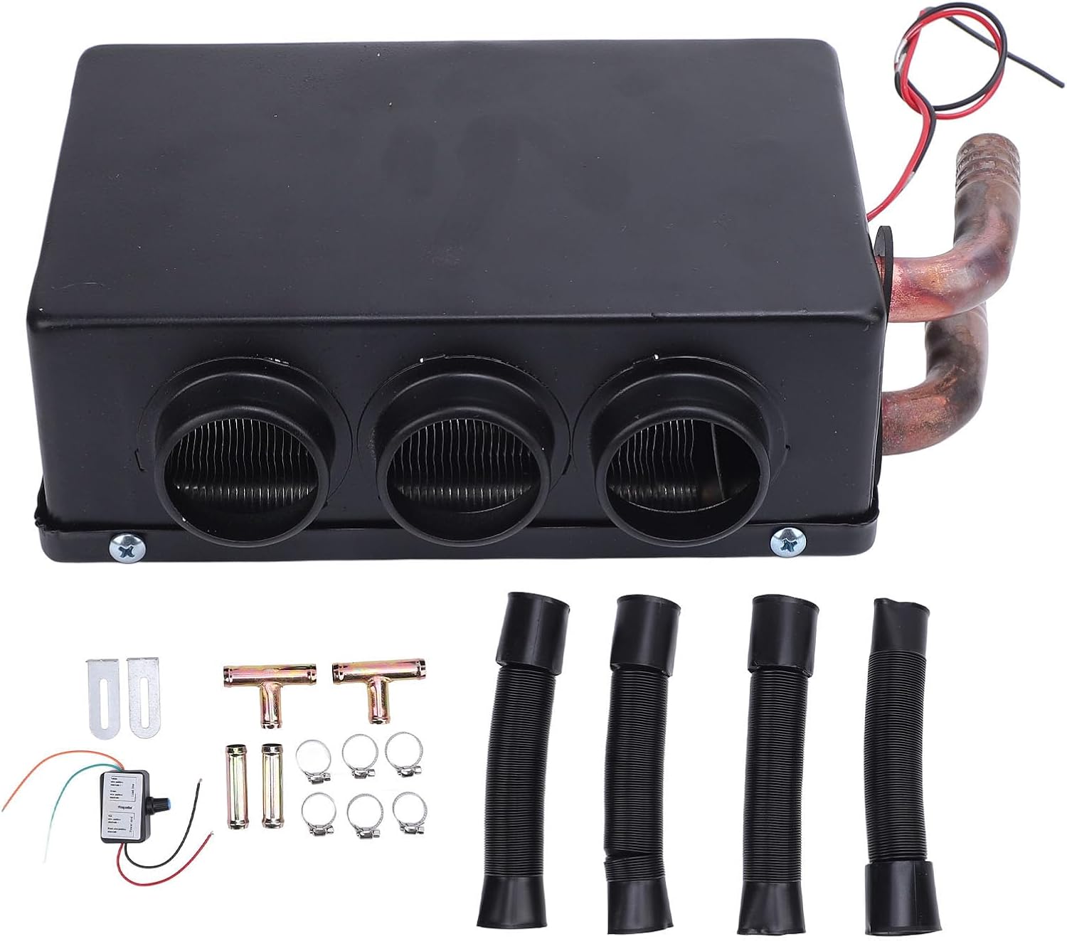 Marhynchus 24V Car Truck Heater, Iron Windshield Defroster, 500W Low Noise 3 Ports Fan for RV Heating and Van Defogging