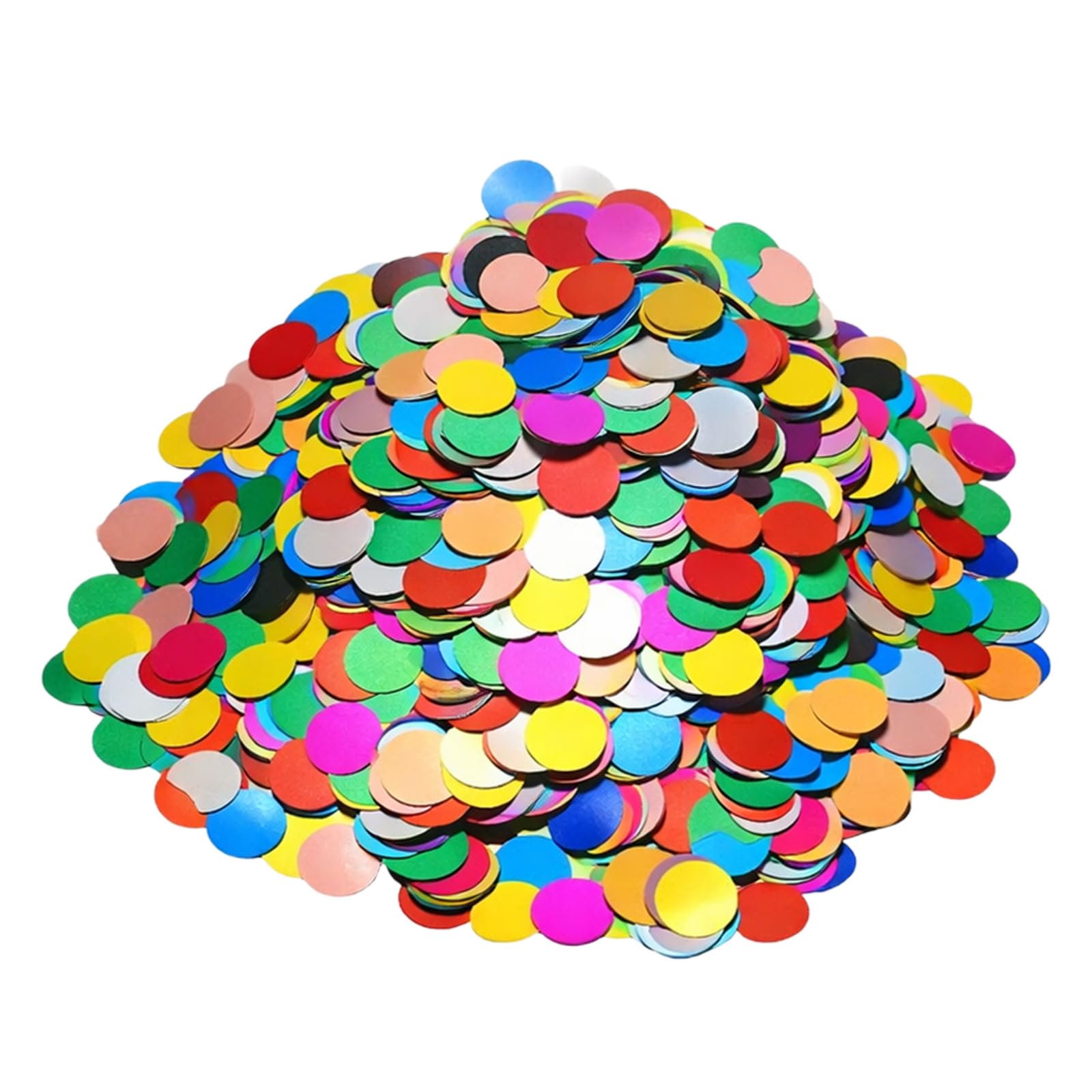 Rainbow Foil Confetti, Large Sequins, Party Poppers, Colorful Round Dots Glitter Table Biodegradable Confetti, Sparkling for Party Wedding Decorations (50 g,1.5cm)