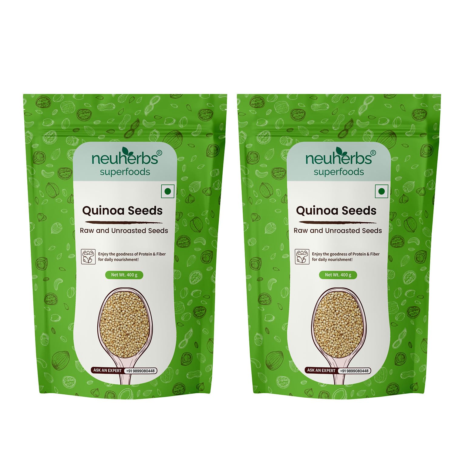 Neuherbs Raw Unroasted White Quinoa for Weight Management, Rich in Protein, Iron, Fiber and Gluten Free - 800 G (400g x 2) (B085FYX1YJ) Amazon Price History, Amazon Price Tracker