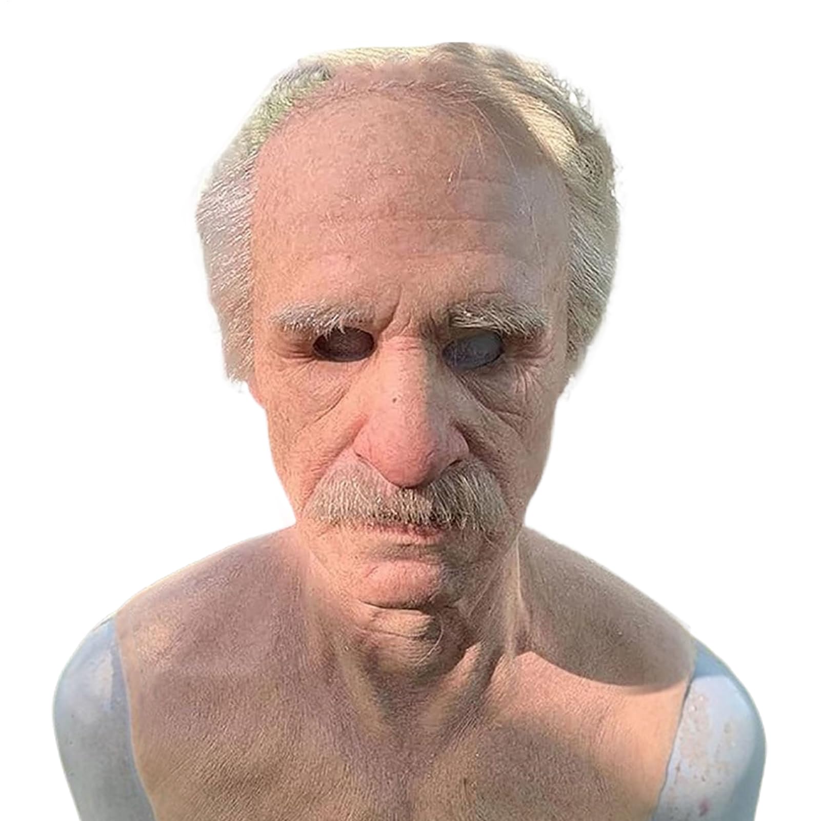 Realistic Masque Face Human - Human Face Masques,Costume Props with White Hair and Beard for Family Gathering Festival Celebration Holiday Cosplay Party Theater Performance