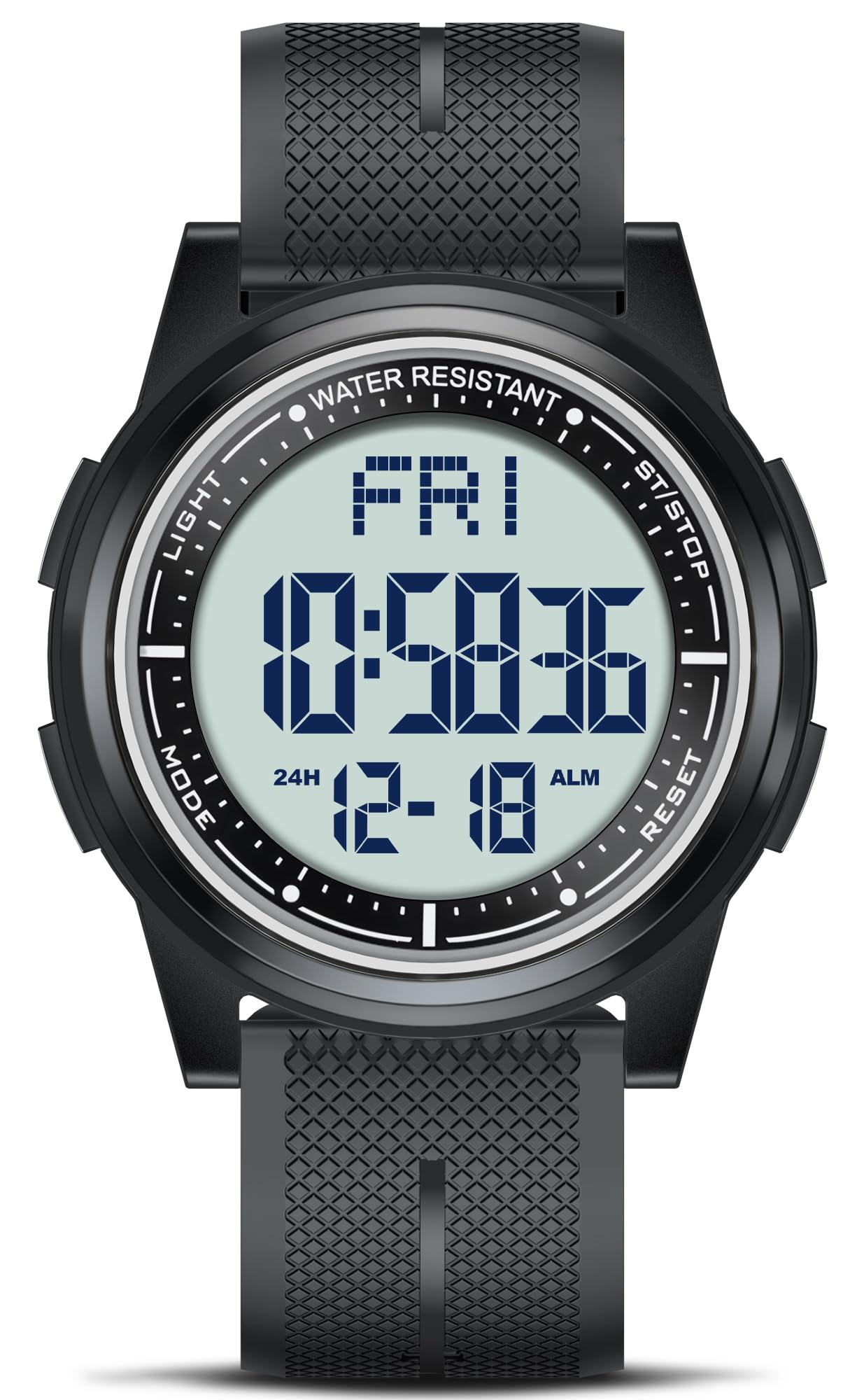 WIFORT Digital Herren Damen Uhren 5 ATM Wasserdicht Sport Armbanduhr mit Wecker Stoppuhr Countdown Duale Zeitzone, Ultradünn Weitwinkel Anzeige Digitaluhr für Jungen Mädchen