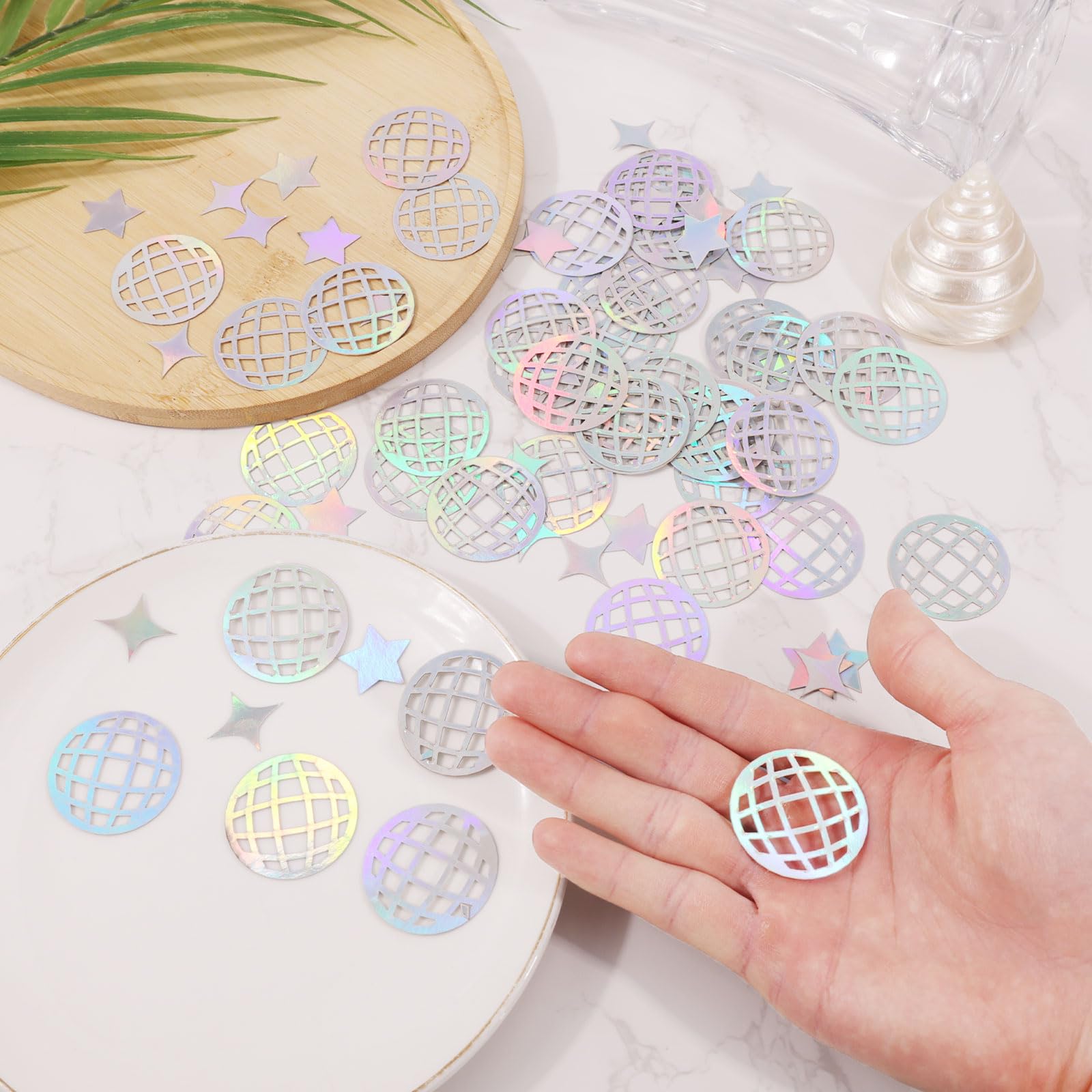60 Stück Disco-Kugel-Konfetti – Glitzer-Tischstreu Für Partys, 4x4 Cm, Mehrfarbig