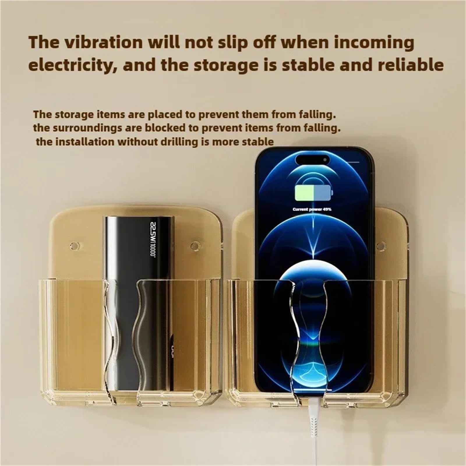 Soporte de pared para control remoto, 12 unidades, soporte de pared universal para teléfono celular, organizador de caja de carga para teléfono celular, soporte colgante para control remoto