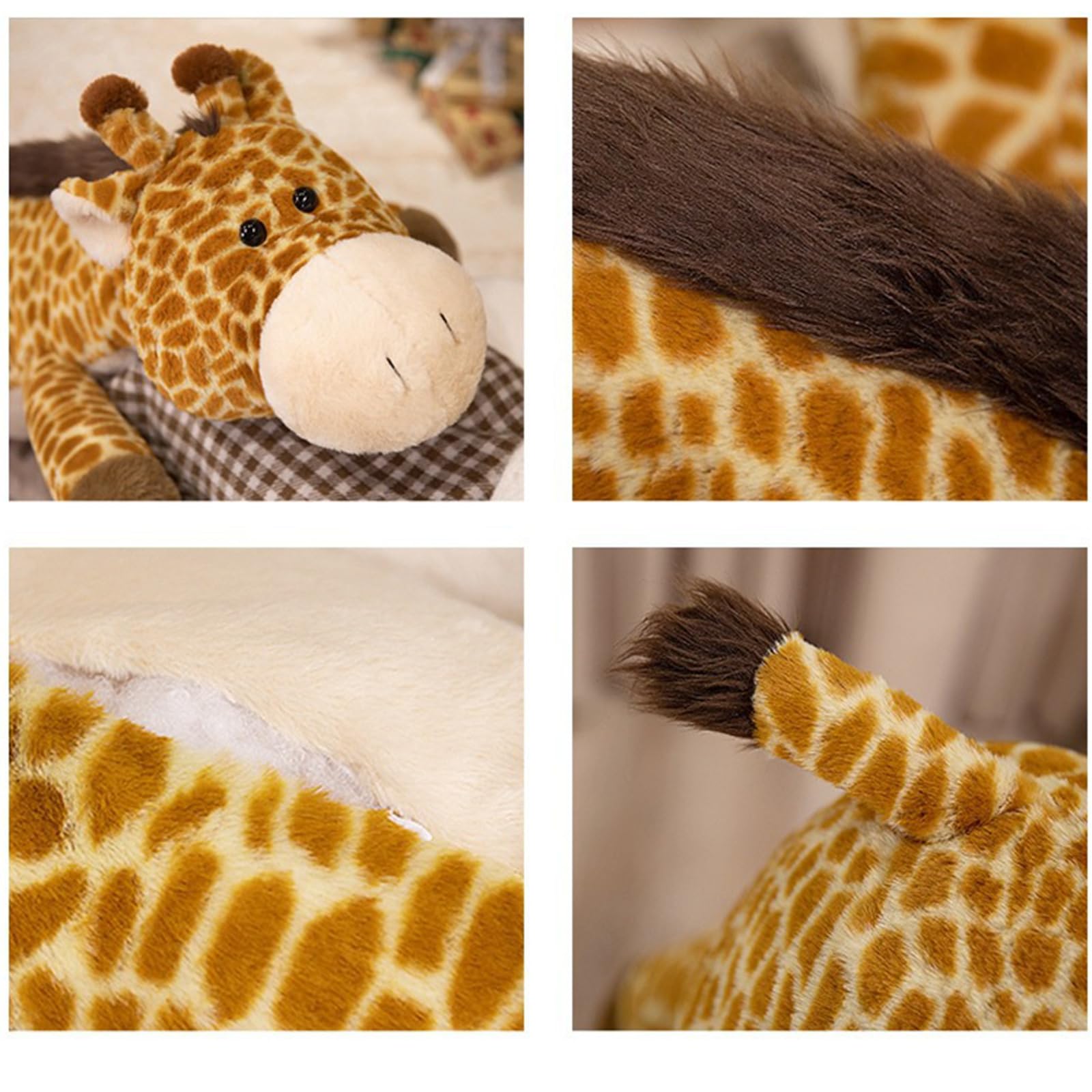 Giraffe Kuscheltier, 40/60/90/110cm Groß Plüschtier, Stofftier Plüsch Puppe Plüschtiere, Geschenk für Jungen Mädchen (90CM)