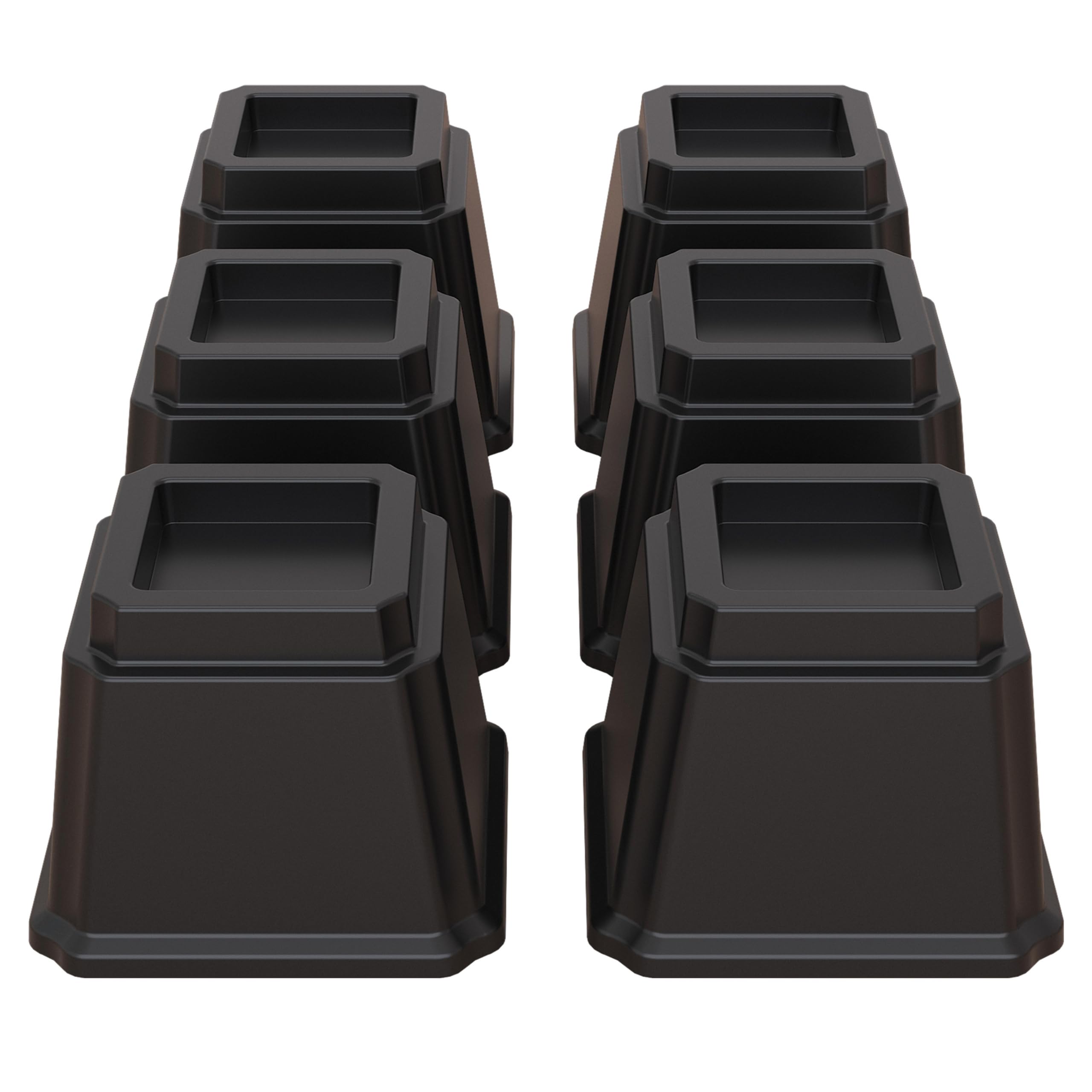 Lutown-Teen Bed Risers 4 inch Heavy Duty Furniture Risers for Sofas Chair Risers Sofa Risers Table Risers Set of 6 Pack, Black