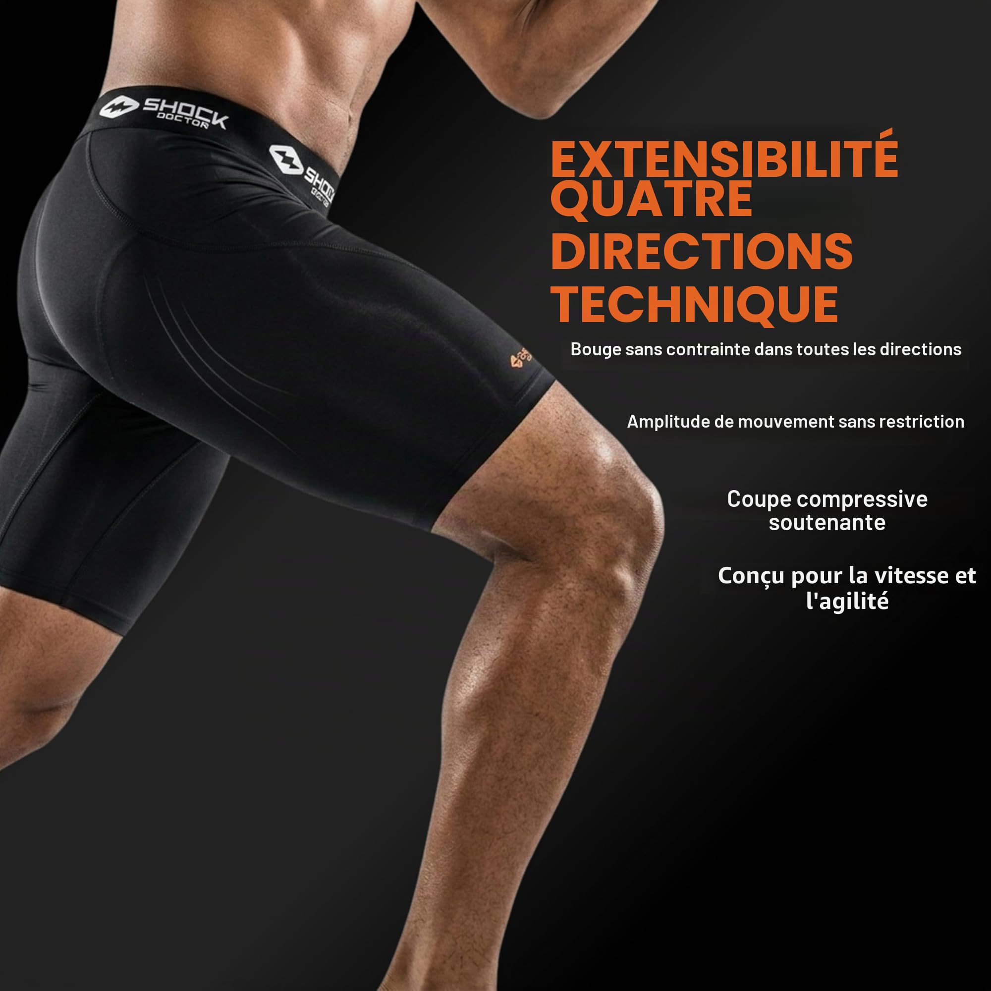 Shock Doctor 221 Core Short de Compression avec Coquille de Protection