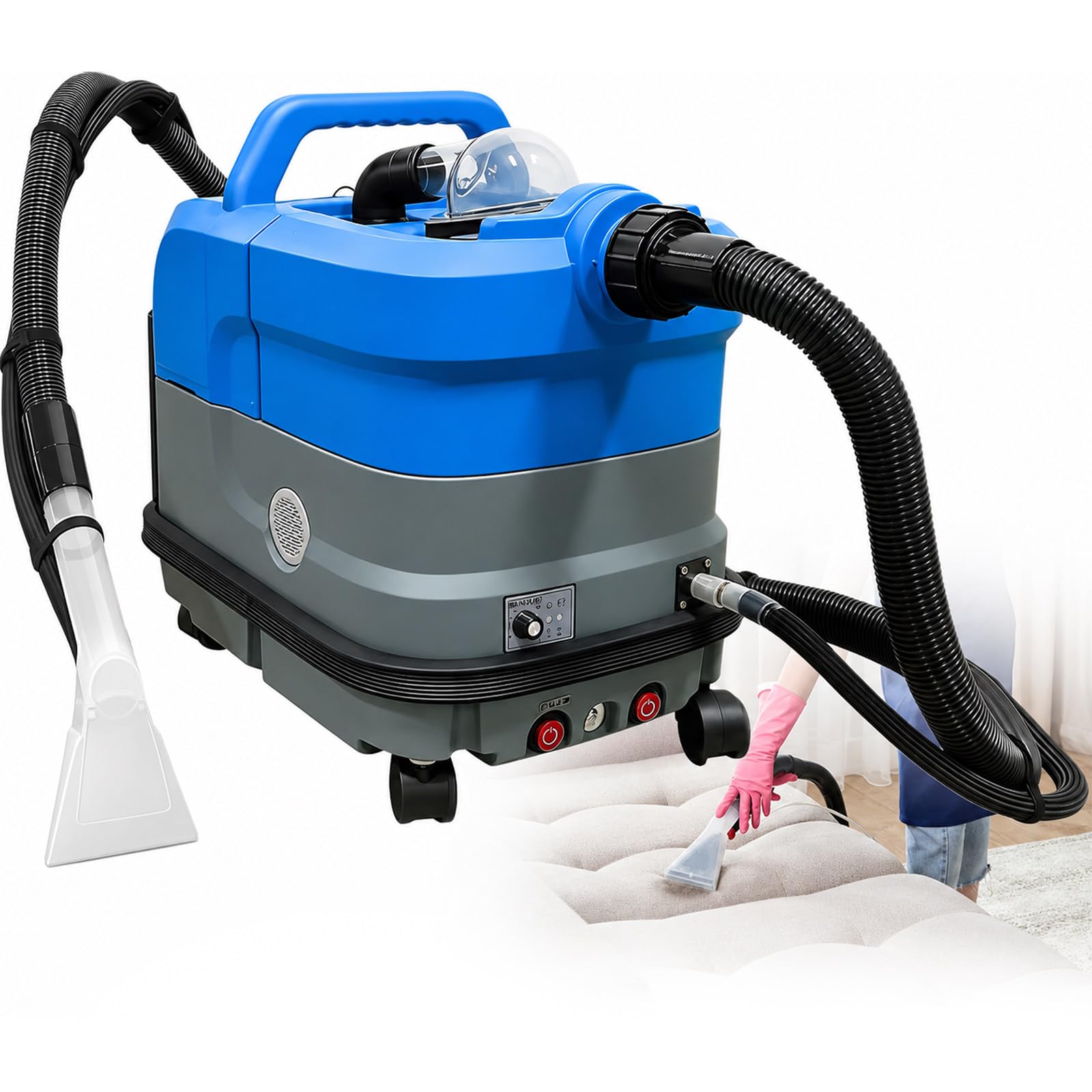 Lavamoquette 3 in 1, 2500 W, 24 kPa, Doppio Serbatoio, Tubo 2,5 m