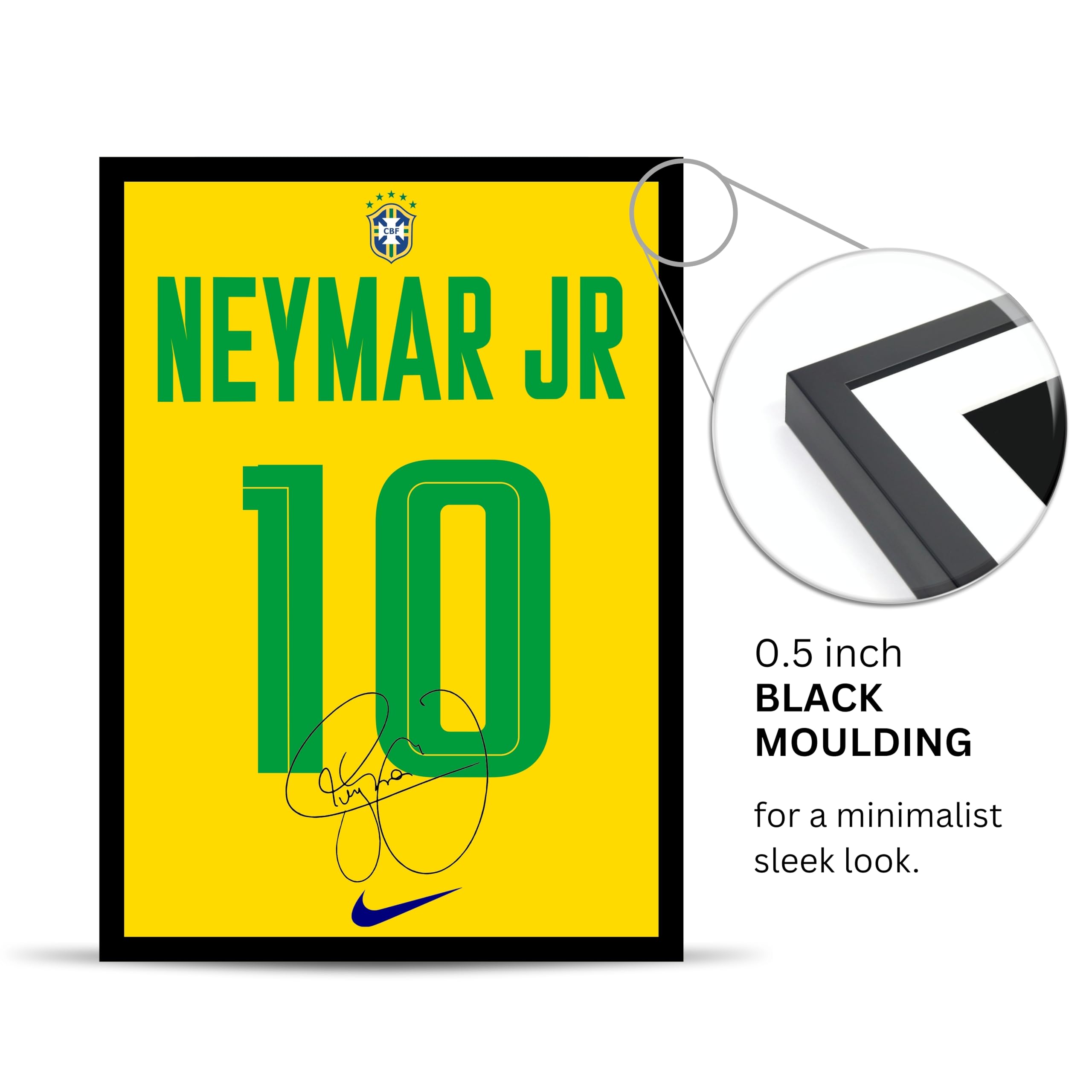 Neymar Jersey Poster Frame - Wall Art for Football Fans -4 Neymar Jersey Poster Frame - Wall Art for Football Fans -4
